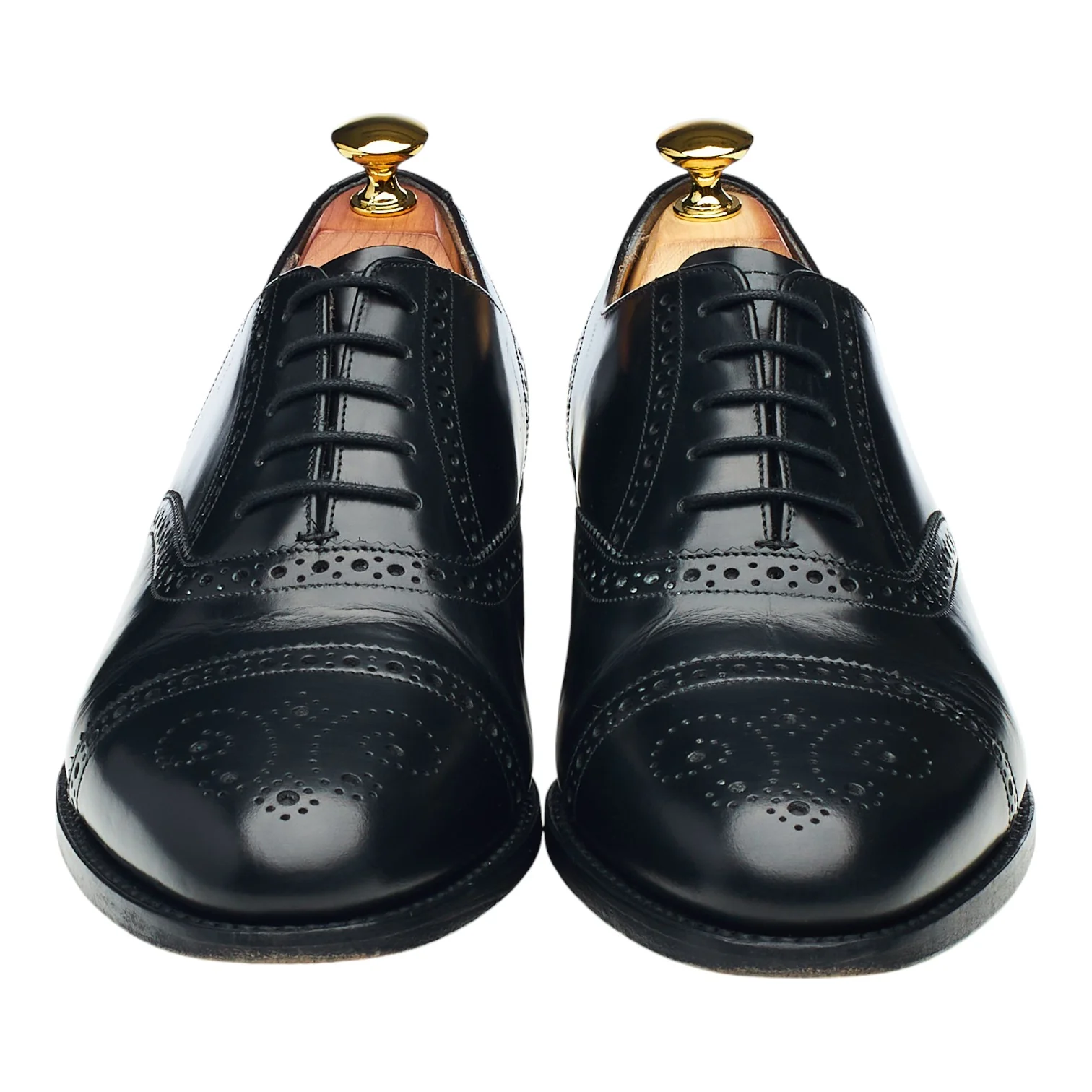'Alfred' Black Leather Oxford Brogues UK 7.5 G - Image 2