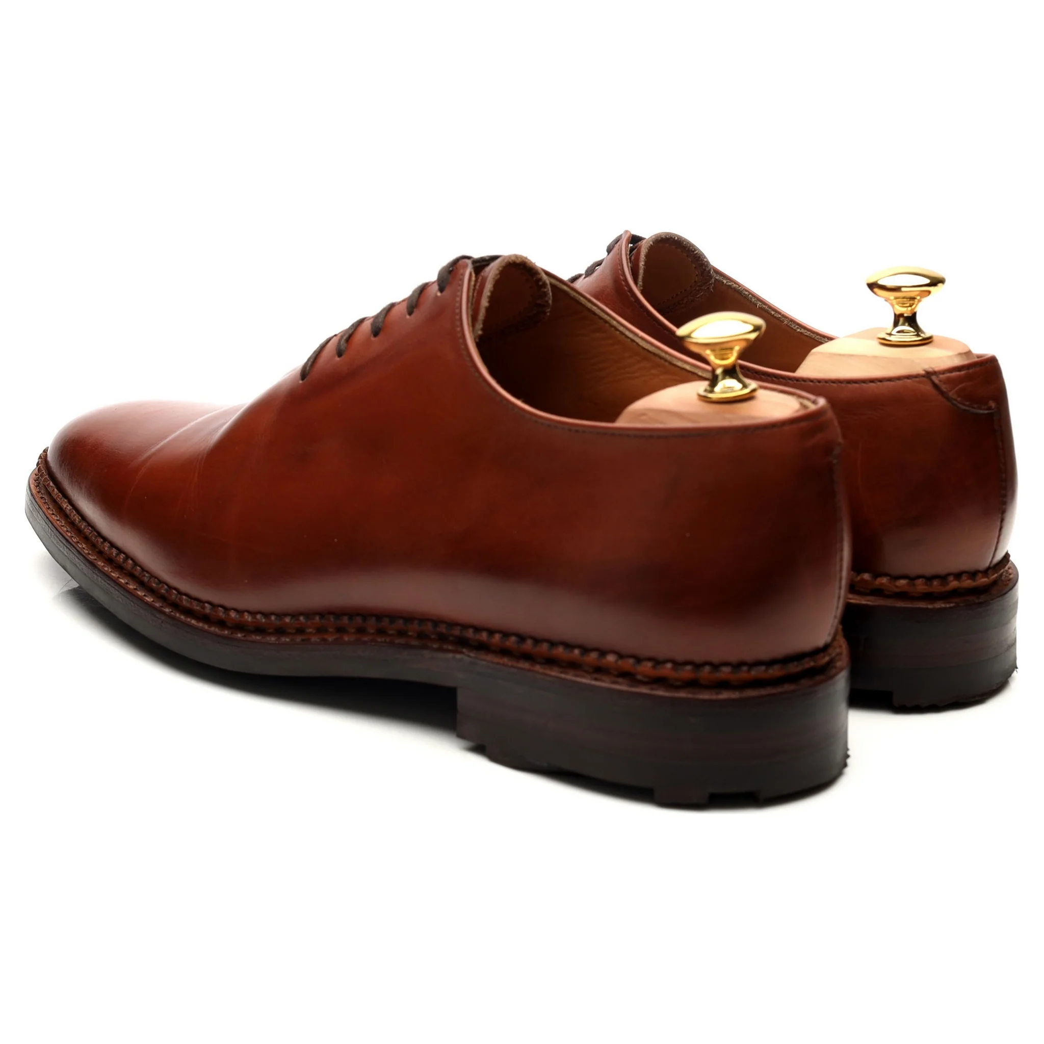 Tan Brown Leather Wholecut Oxford UK 10.5 - Image 3