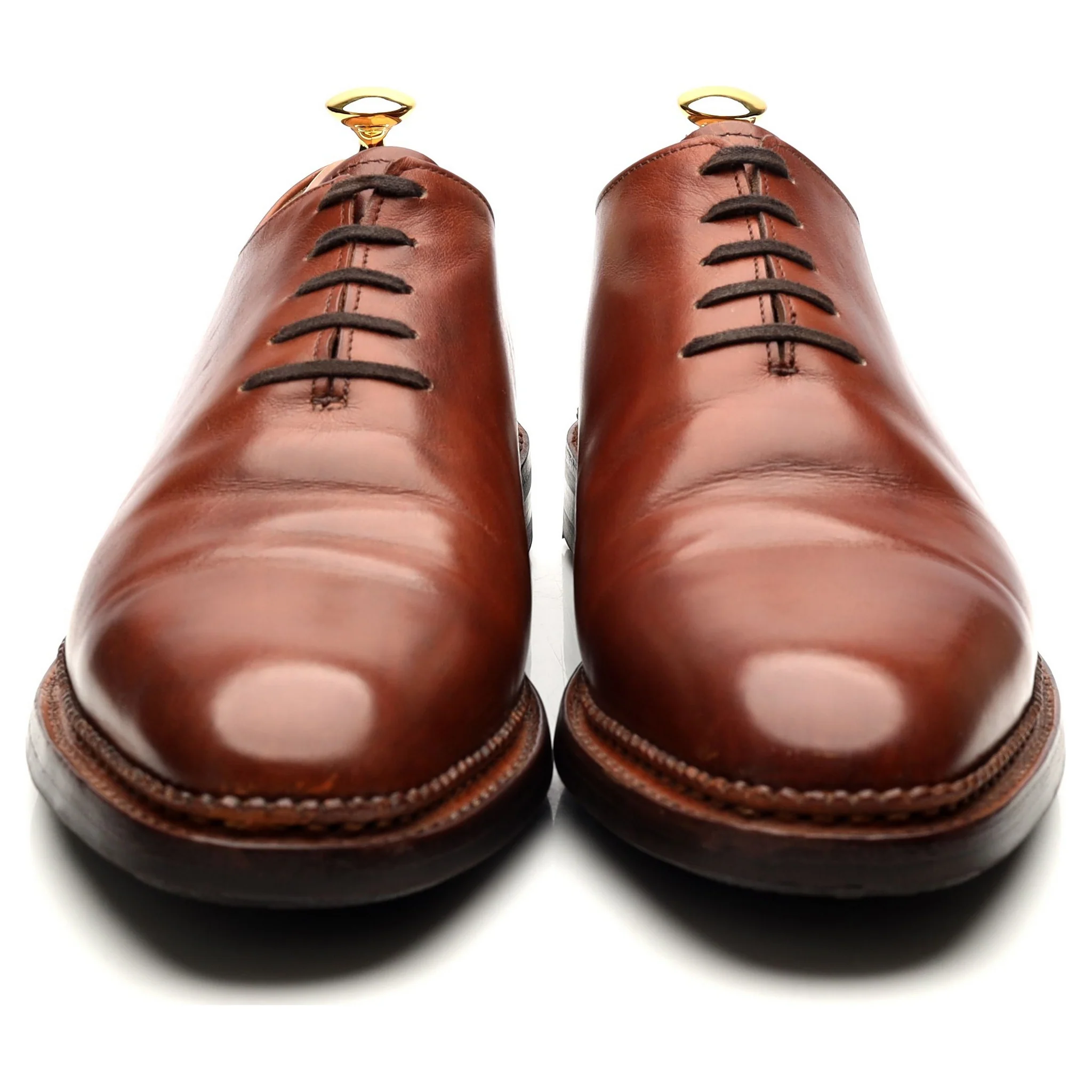 Tan Brown Leather Wholecut Oxford UK 10.5 - Image 8