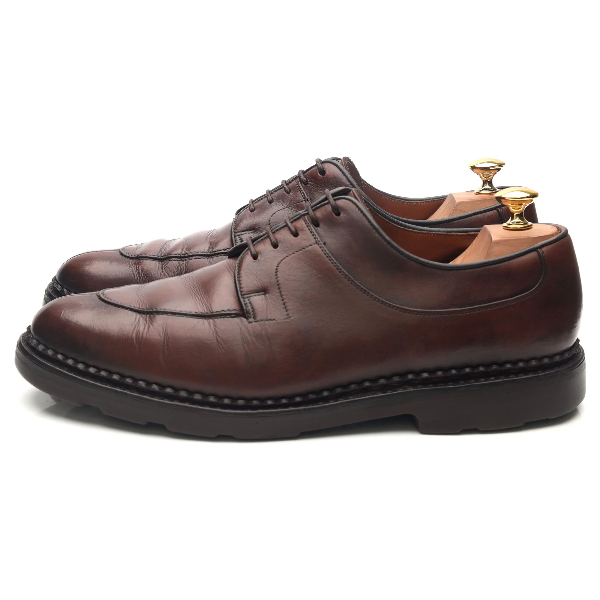 Dark Brown Leather Split Toe Derby UK 10.5 - Image 2