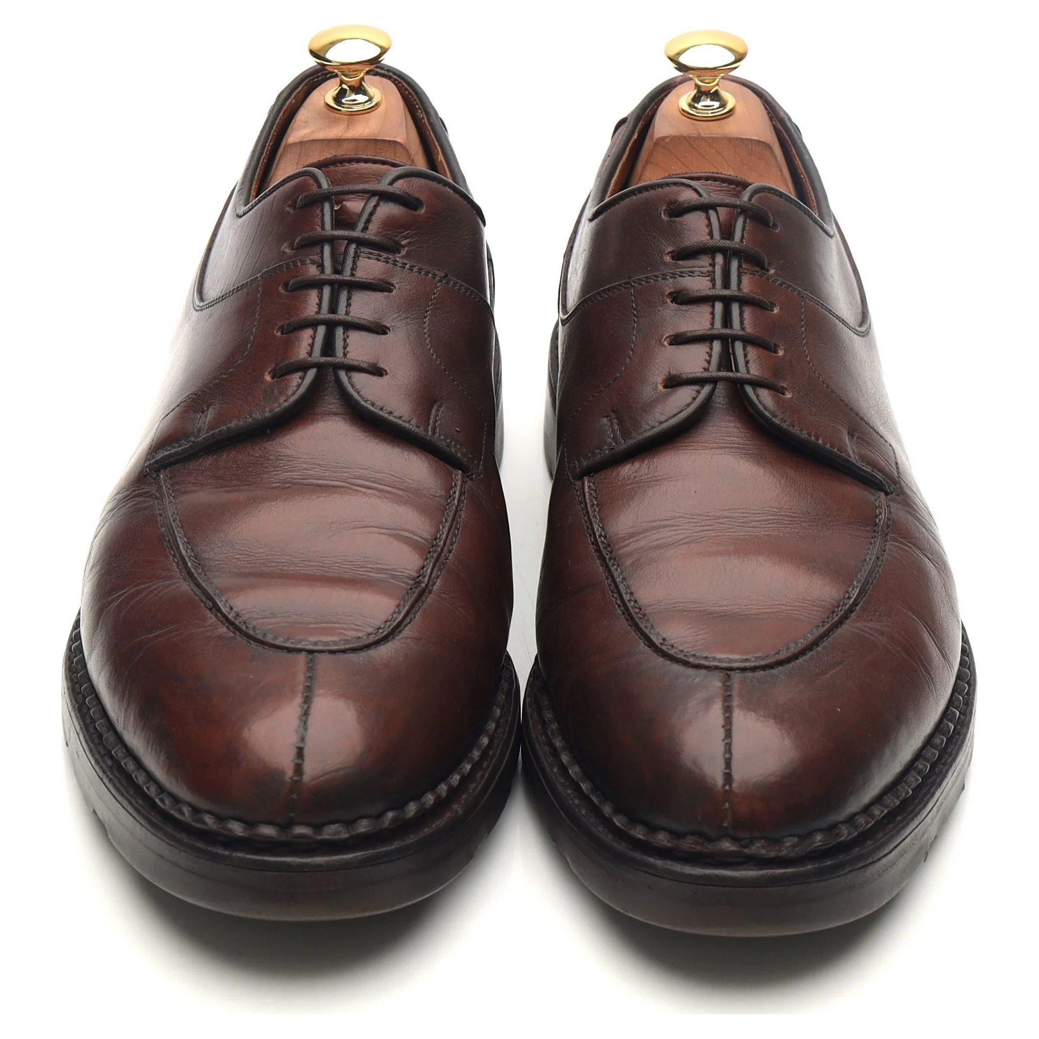Dark Brown Leather Split Toe Derby UK 10.5 - Image 9