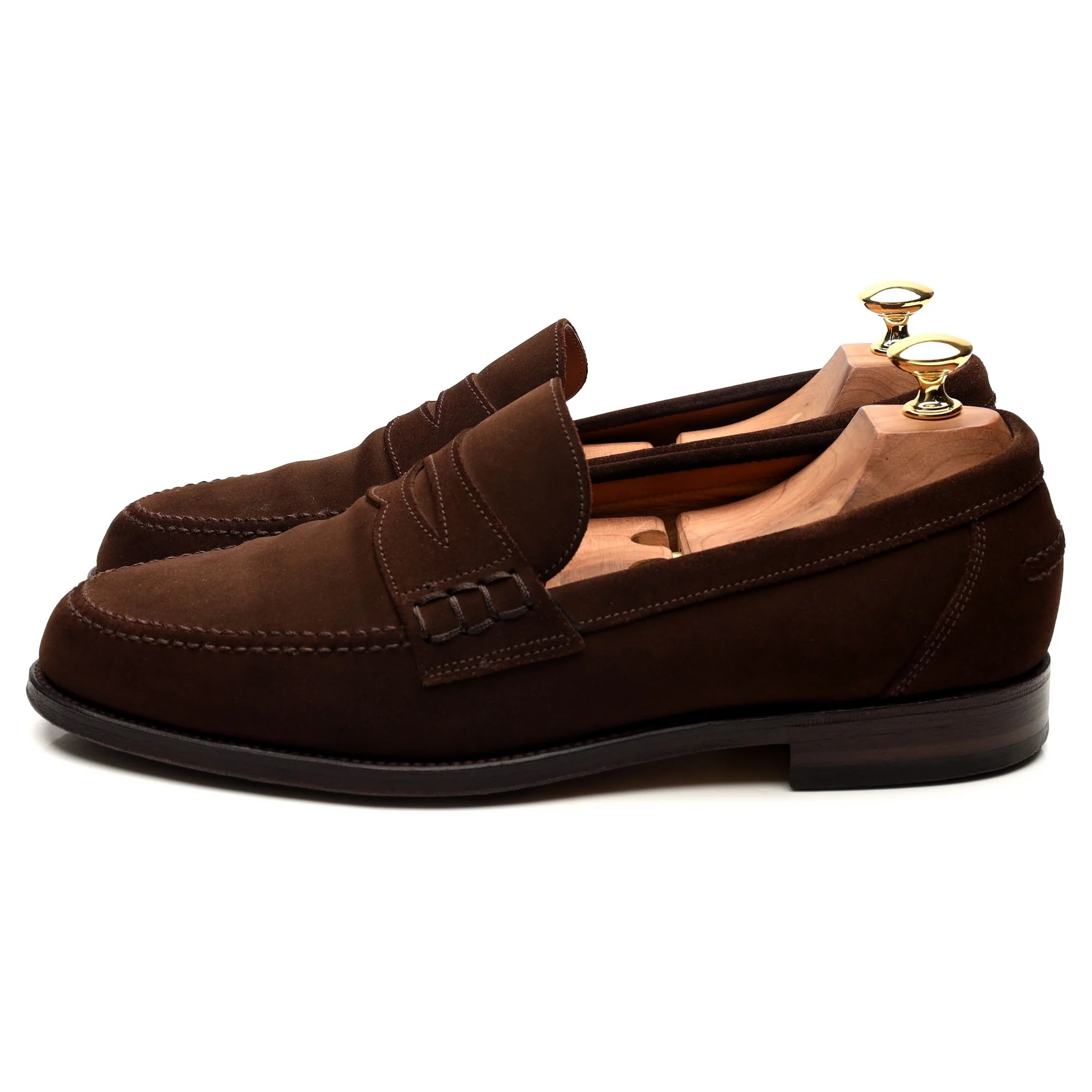 'Exeter' Dark Brown Suede Loafers UK 9 EX - Image 2