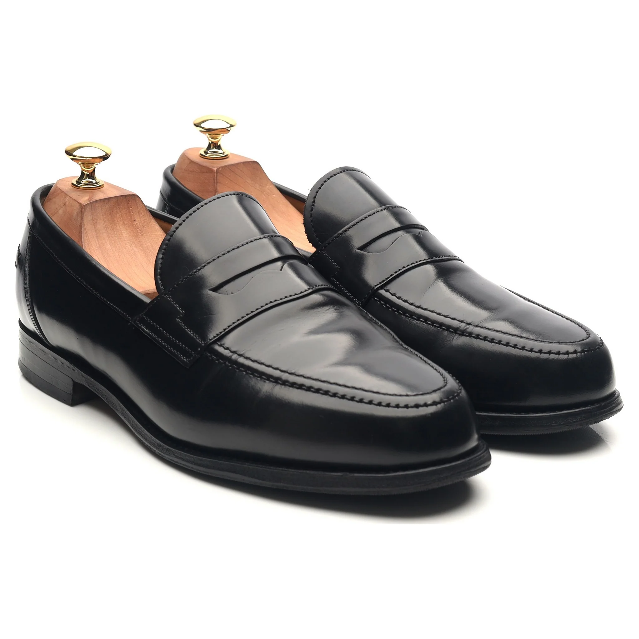 'Elstree' Black Leather Loafers UK 9 EX - Image 7