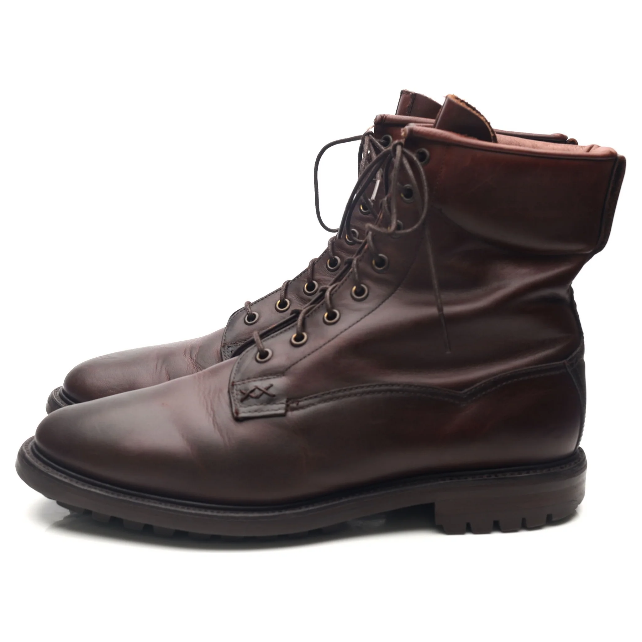 Dark Brown Leather Boots UK 9.5 F - Image 2