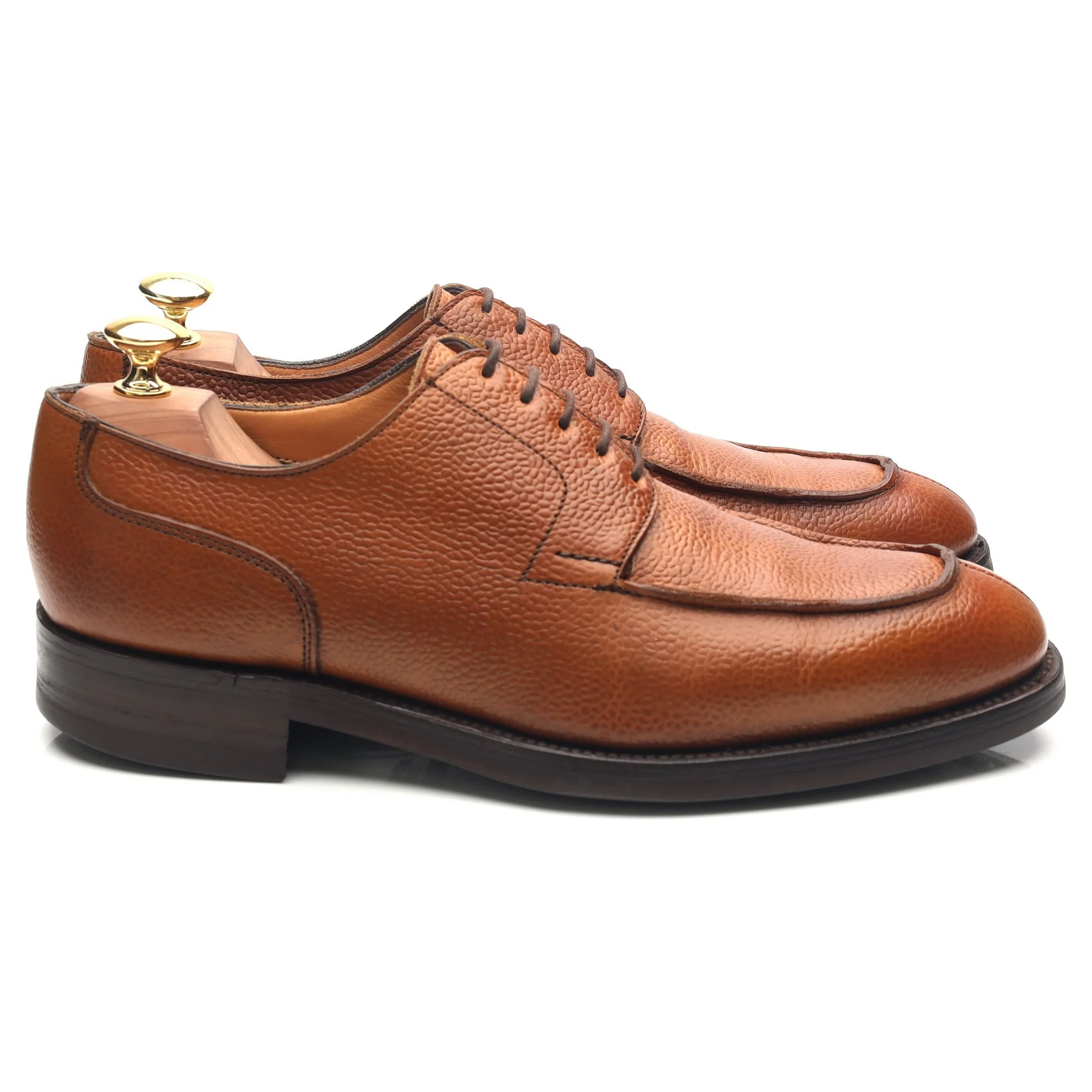 'Charlton' Tan Brown Leather Split Toe Derby UK 8 F - Image 6