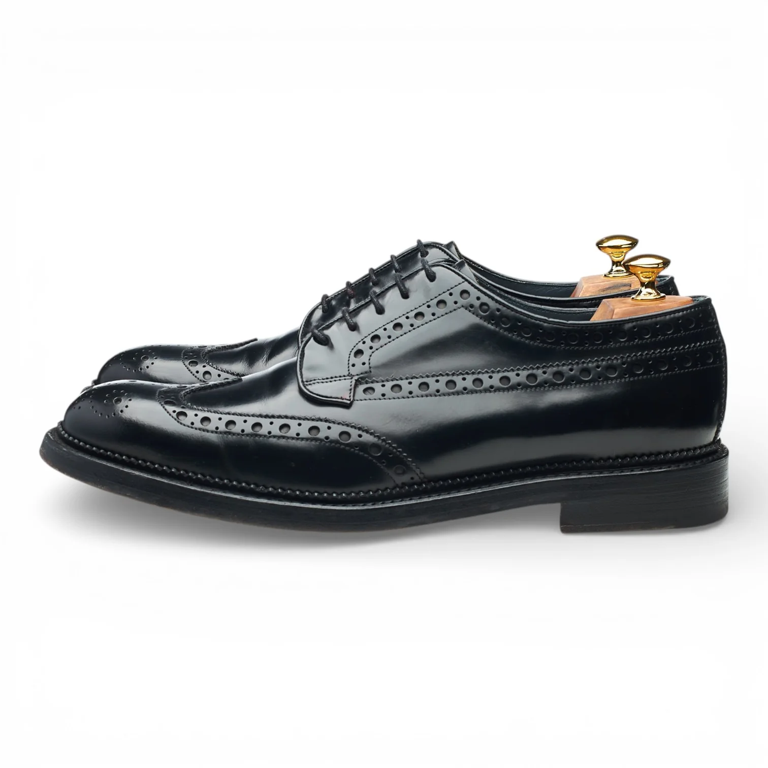 'Anderson' Black Leather Derby Brogues UK 10 F - Image 3