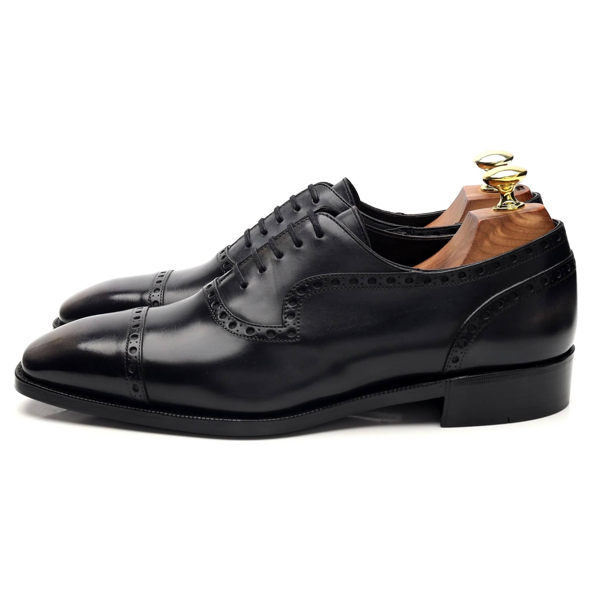 'Andres' Black / Grey Patina Leather Adelaide Oxford UK 7.5 E - Image 3