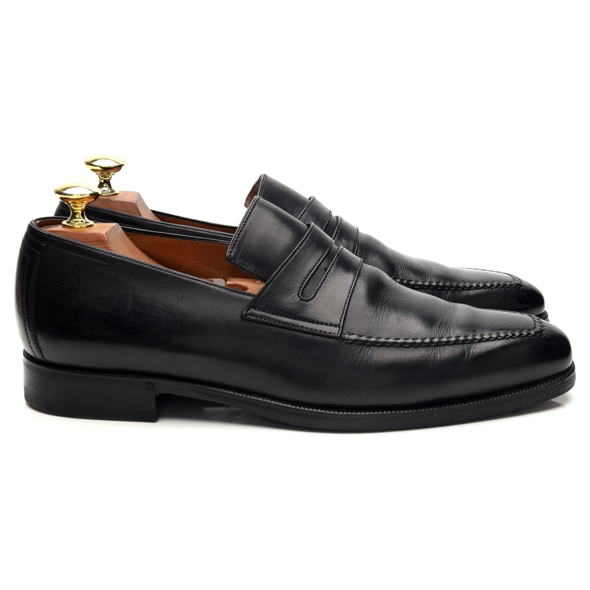 'Andy' Black Leather Loafers UK 7.5