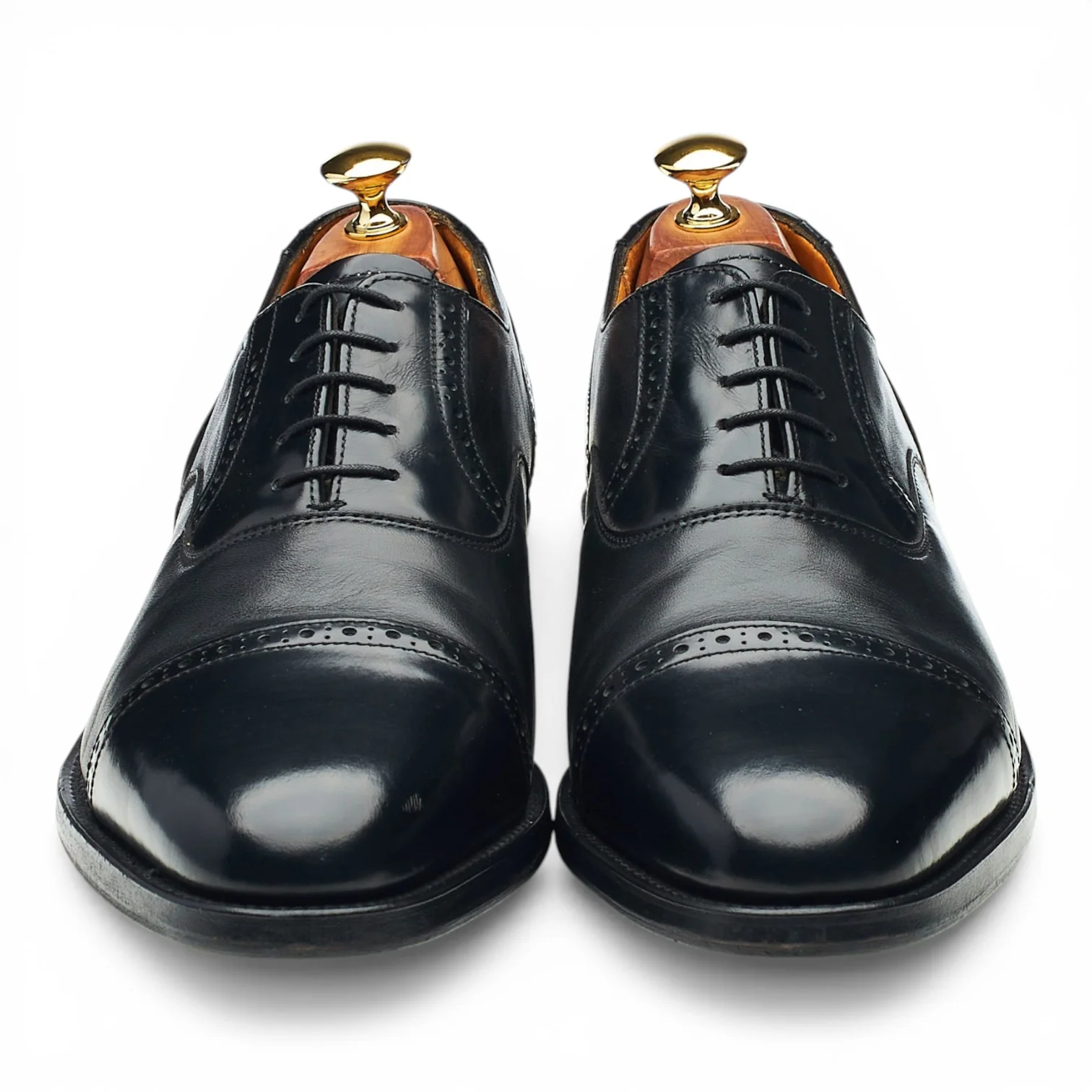 'Andy' Black Leather Oxford Brogues UK 10 - Image 2