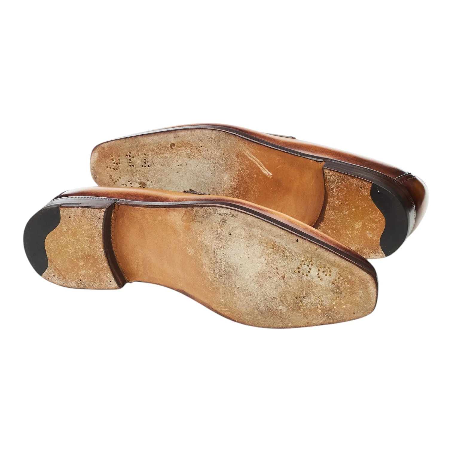 'Andy' Tan Brown Patina Leather Loafers UK 6 - Image 6