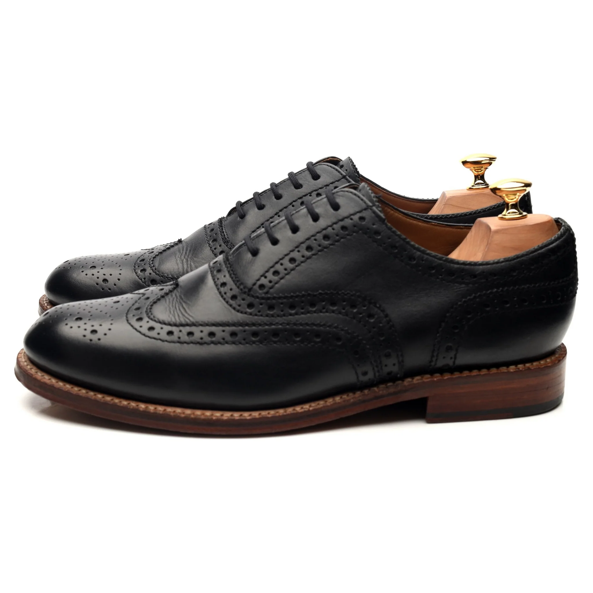 'Angus' Black Leather Oxford Brogues UK 10 G - Image 2