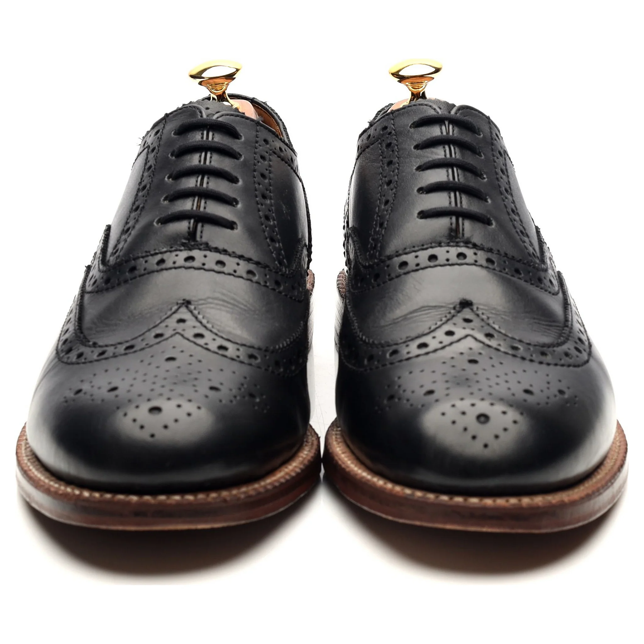 'Angus' Black Leather Oxford Brogues UK 10 G - Image 8