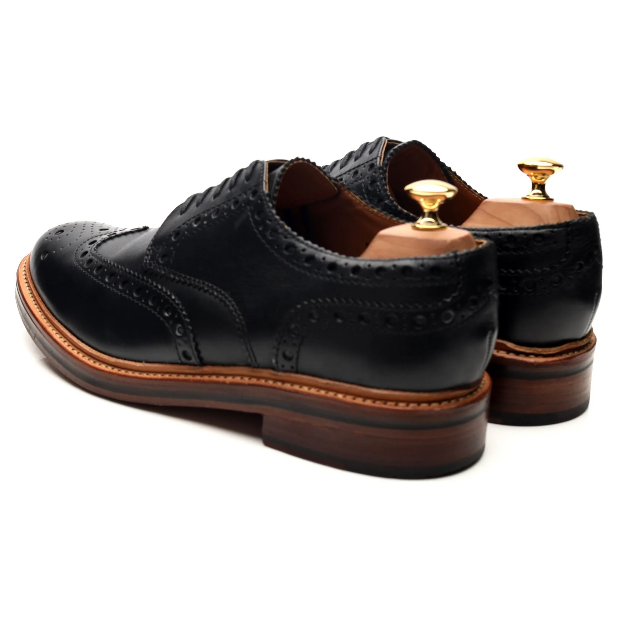 'Archie' Black Leather Derby Brogues UK 10.5 G - Image 3