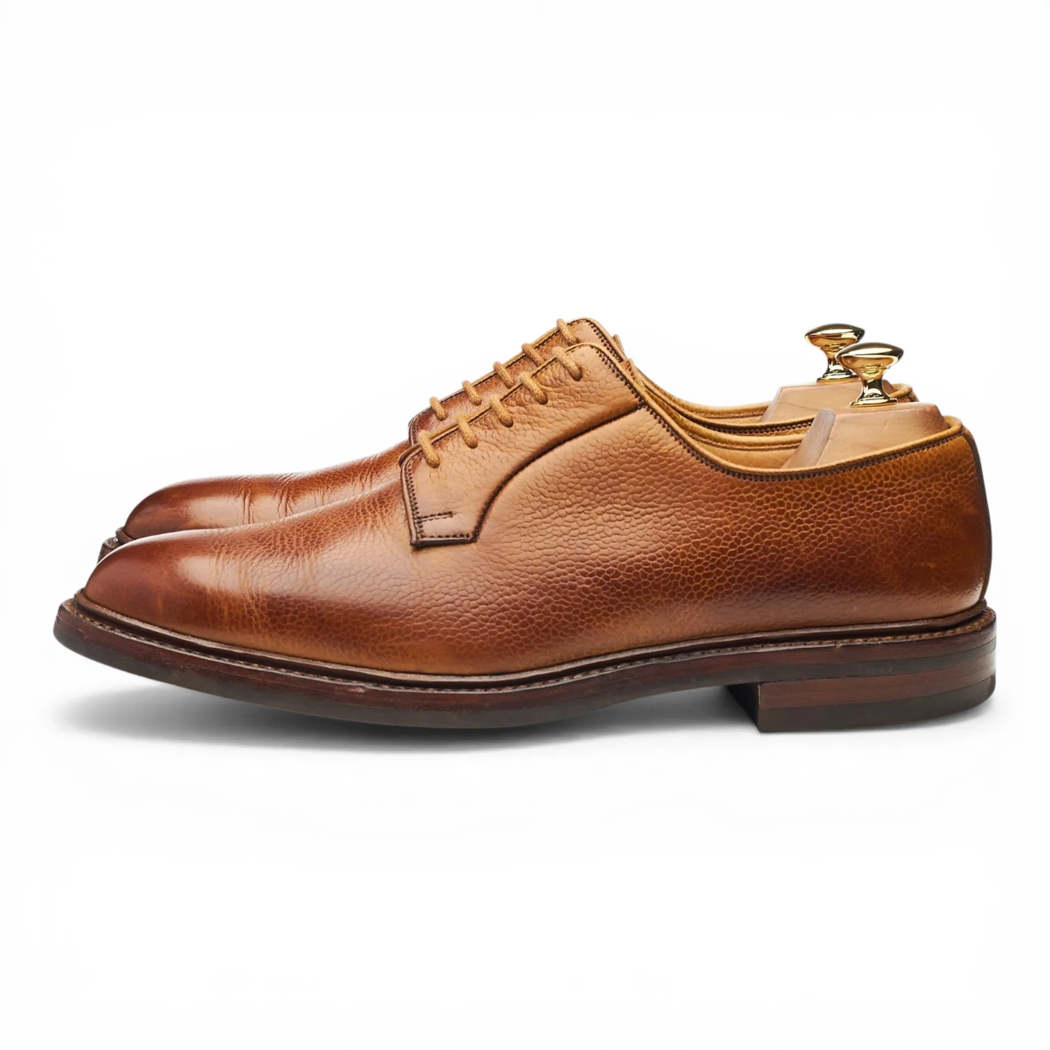 'Archie' Tan Brown Grain Leather Derby UK 10 E - Image 3