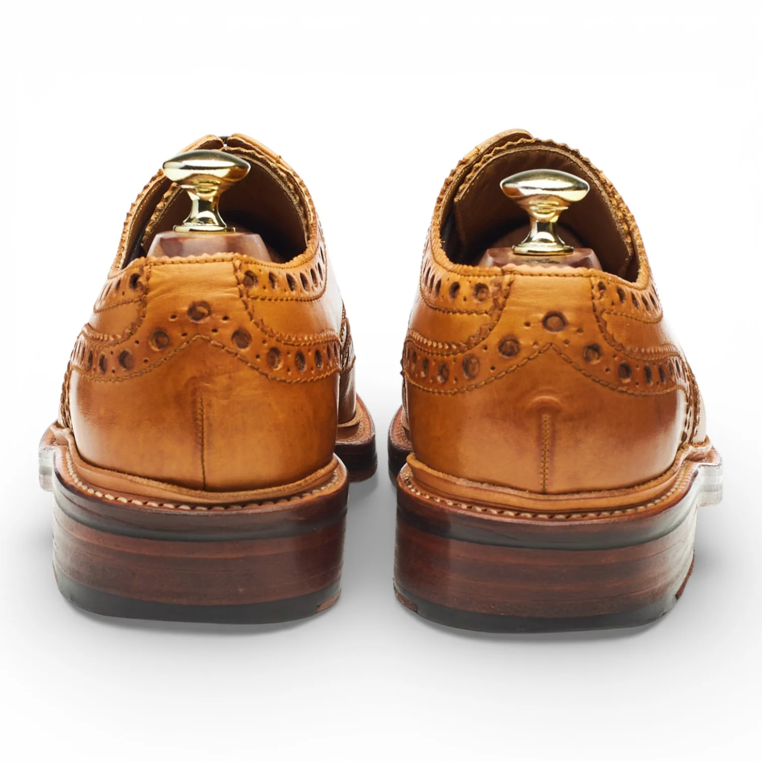'Archie' Tan Brown Leather Derby Brogues UK 7 G - Image 4