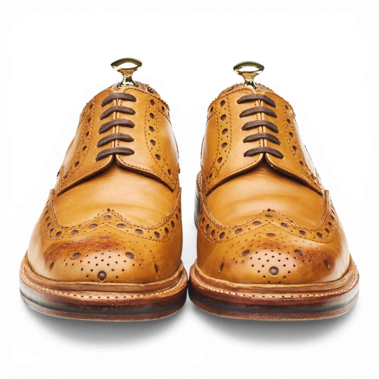 'Archie' Tan Brown Leather Derby Brogues UK 8 G - Image 2