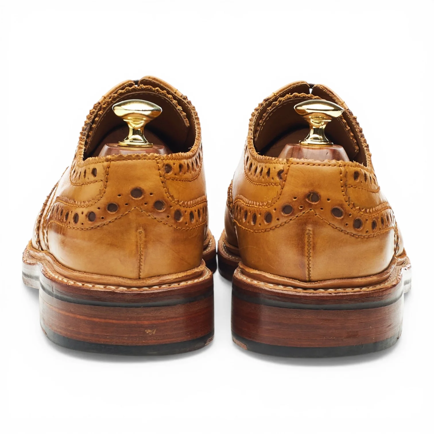 'Archie' Tan Brown Leather Derby Brogues UK 8 G - Image 4