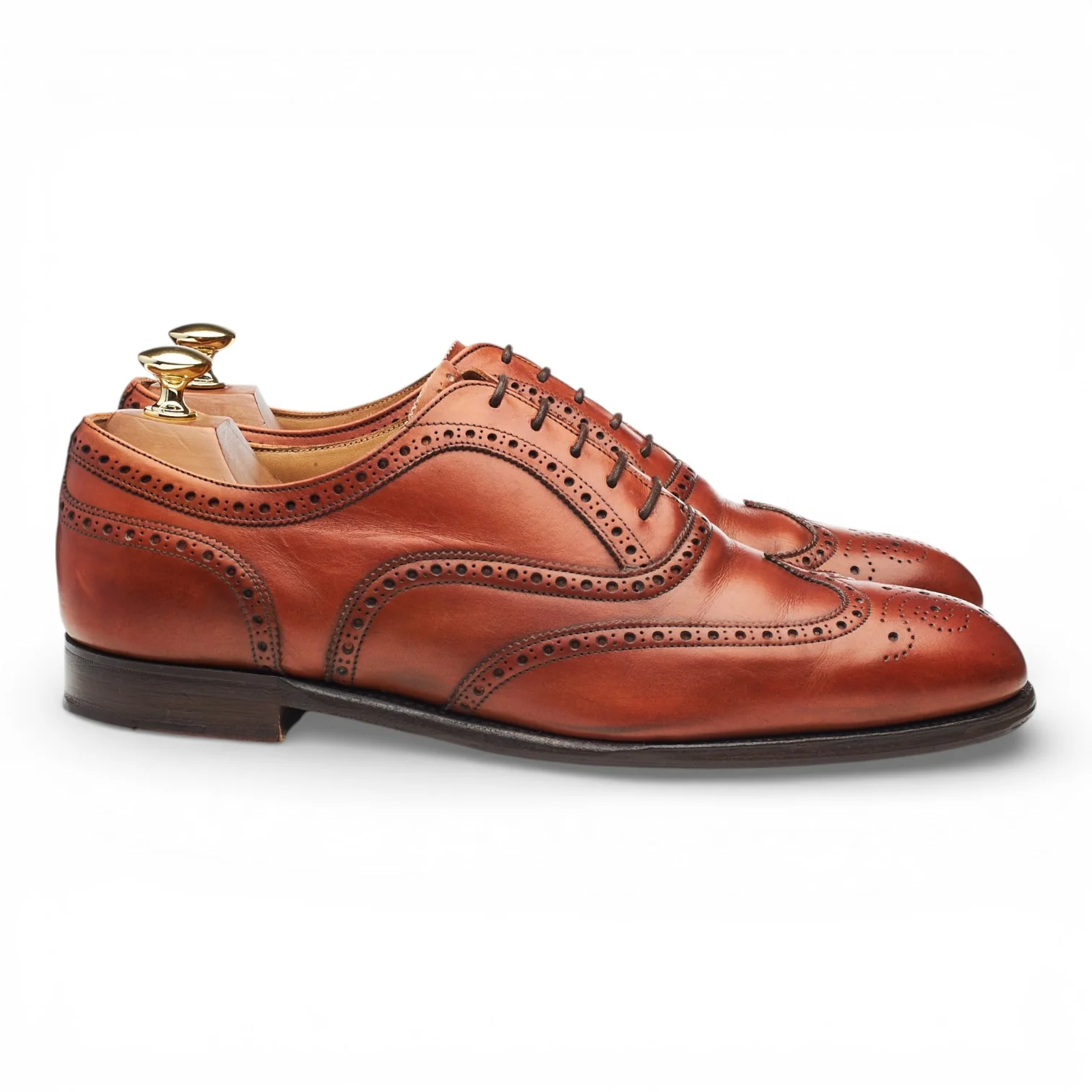 'Arthur lll' Tan Brown Leather Oxford Brogues UK 9 F