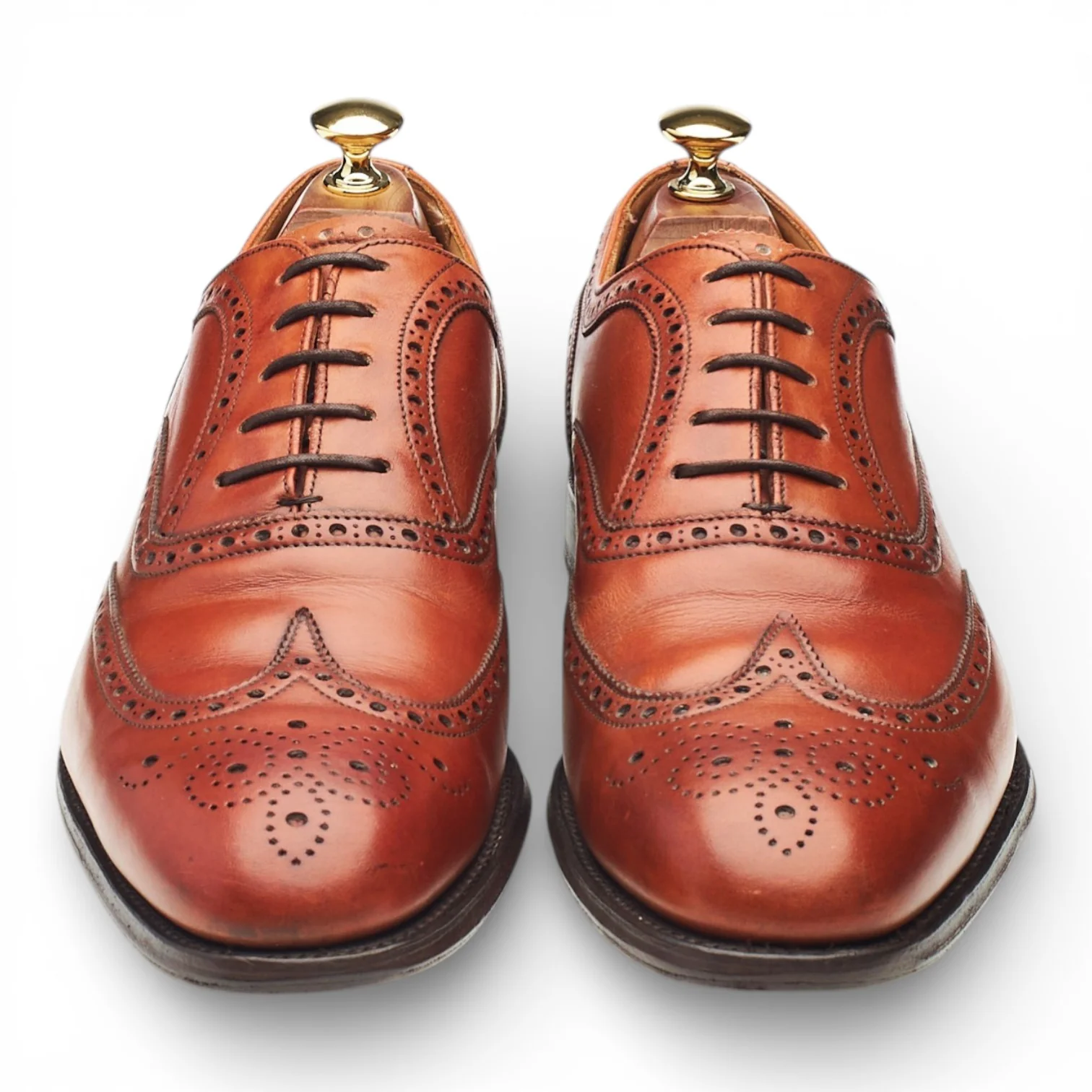 'Arthur lll' Tan Brown Leather Oxford Brogues UK 9 F - Image 2