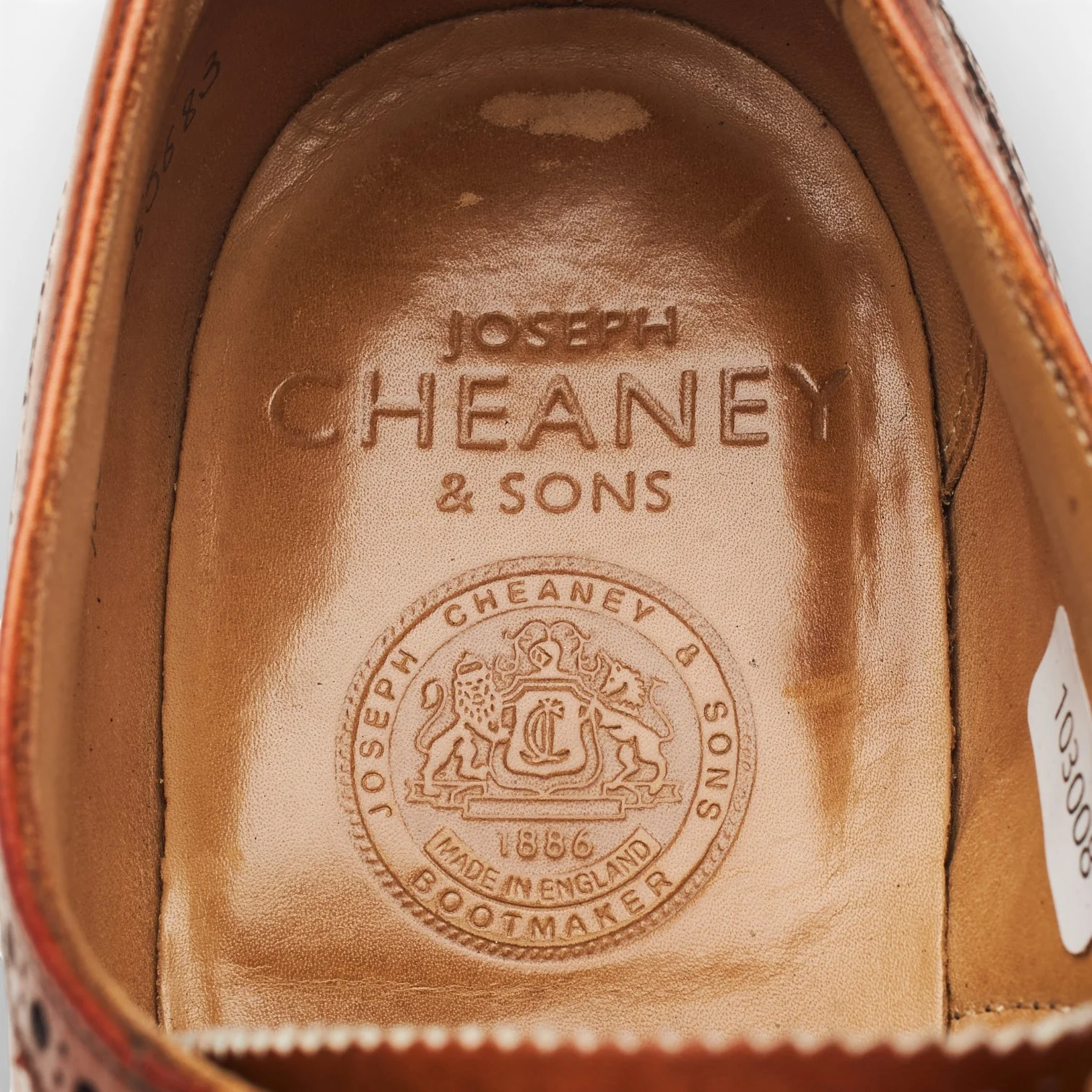 'Arthur lll' Tan Brown Leather Oxford Brogues UK 9 F - Image 6