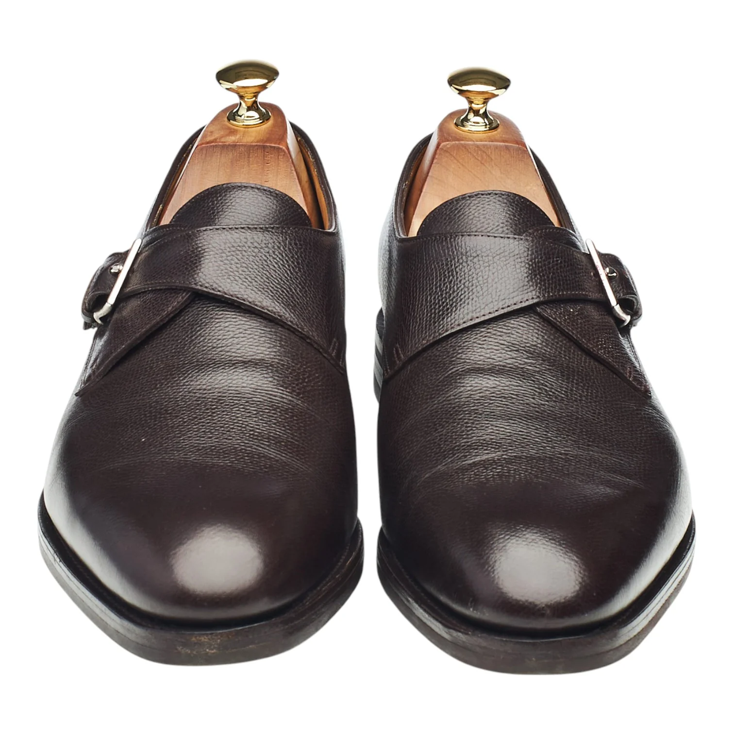 'Ashill' Dark Brown Grain Leather Monk Strap UK 10 E - Image 2