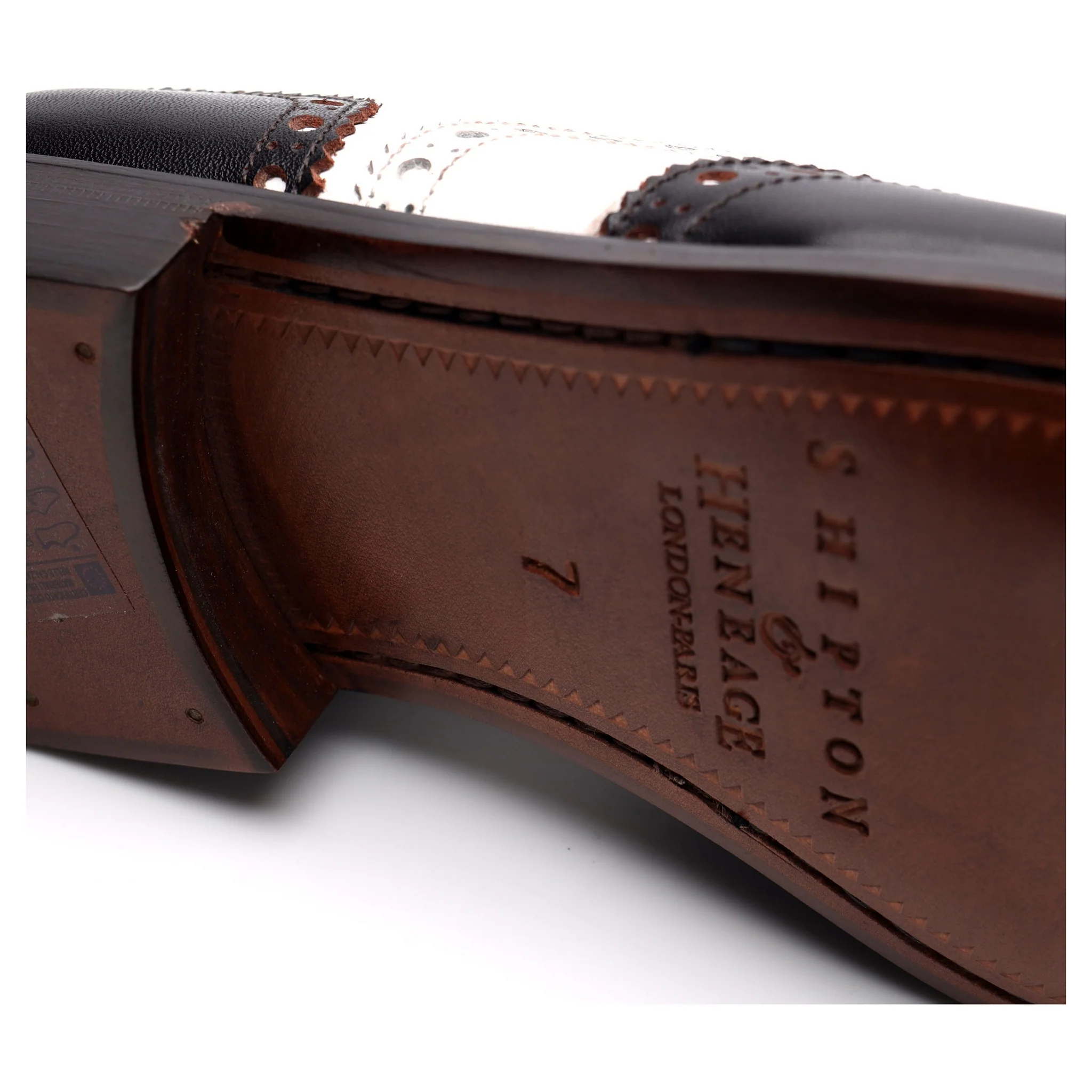 'Astaire' Dark Brown and White Leather Spectator Brogues UK 7 - Image 7