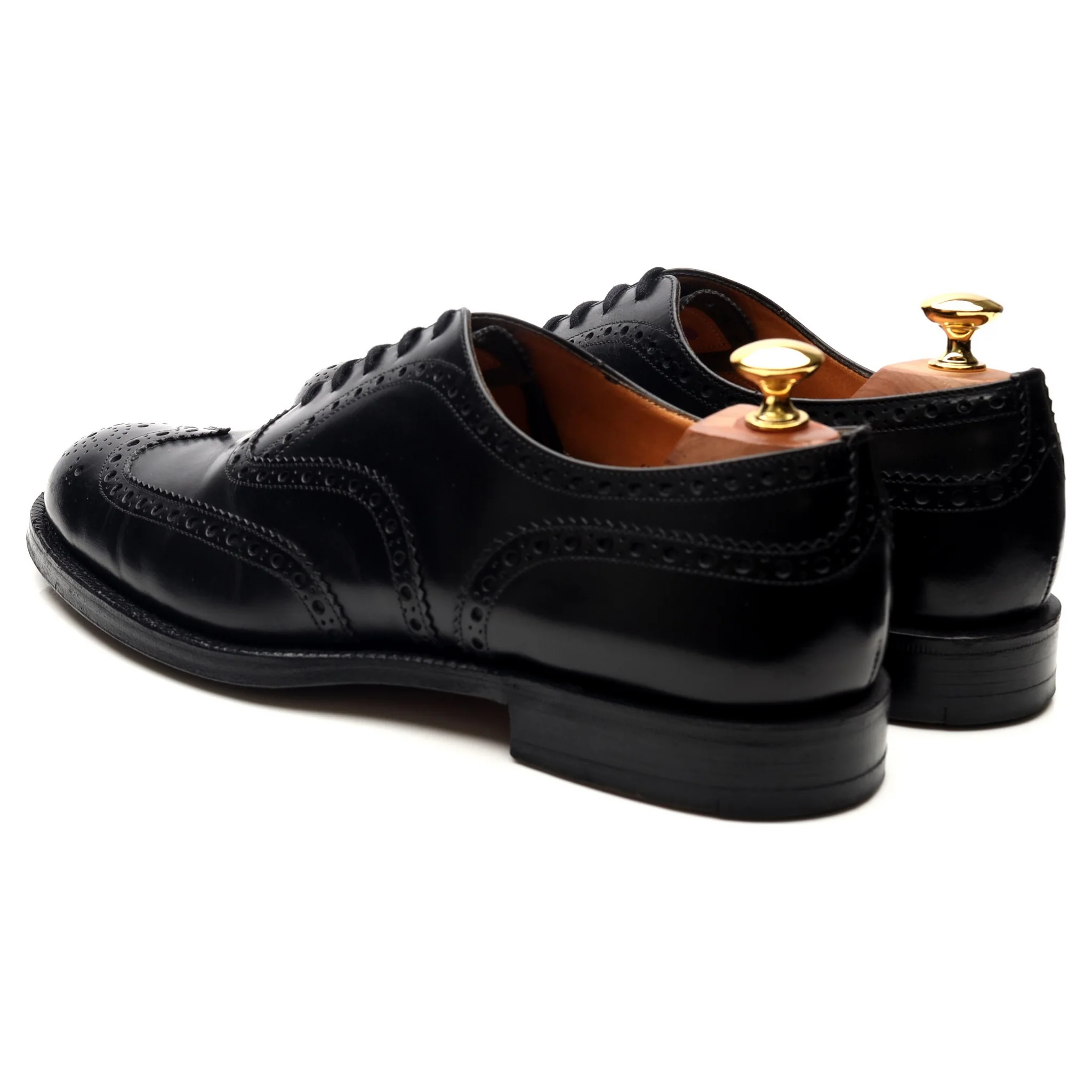 'Attleborough' Black Leather Oxford Brogues UK 9 F - Image 3