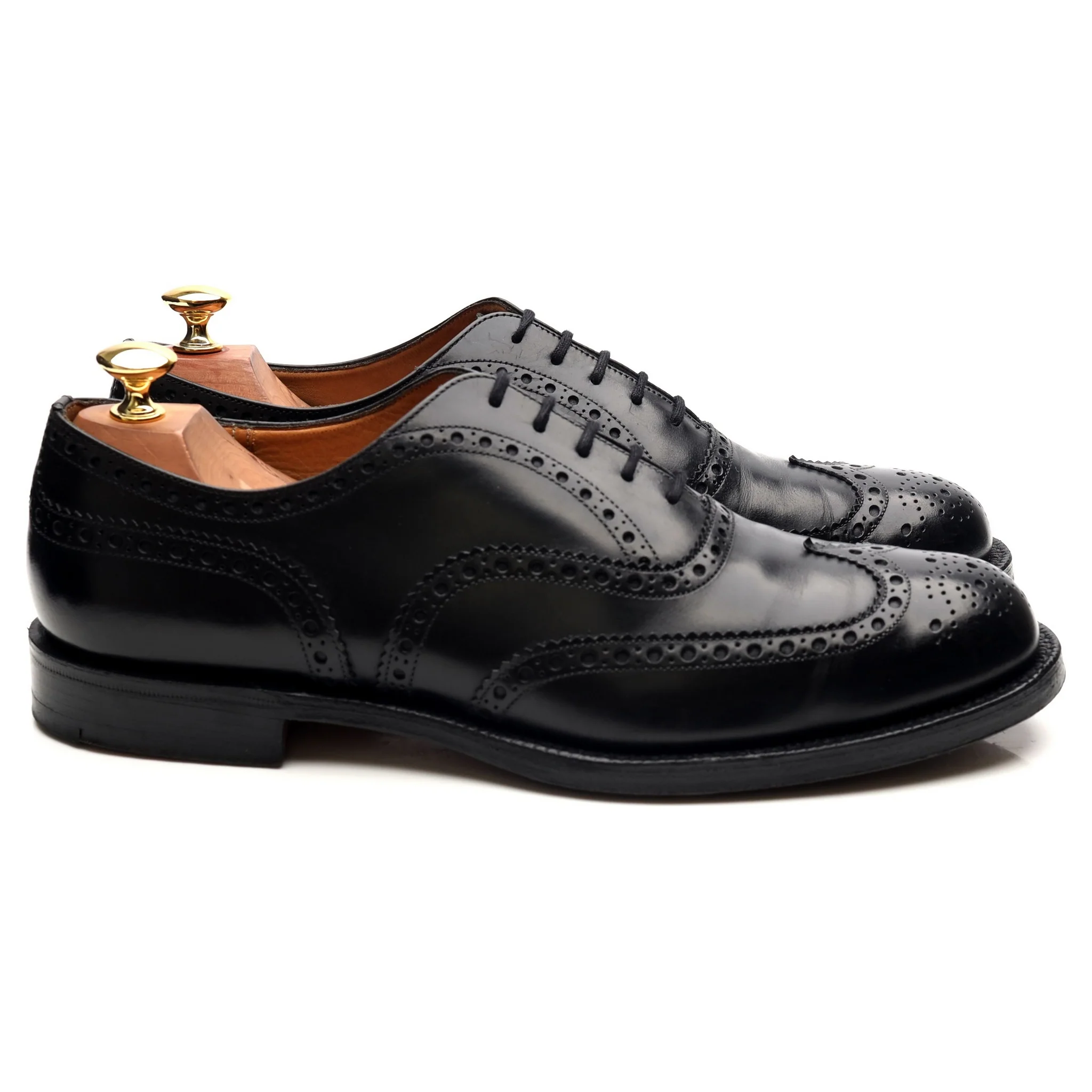 'Attleborough' Black Leather Oxford Brogues UK 9 F - Image 6