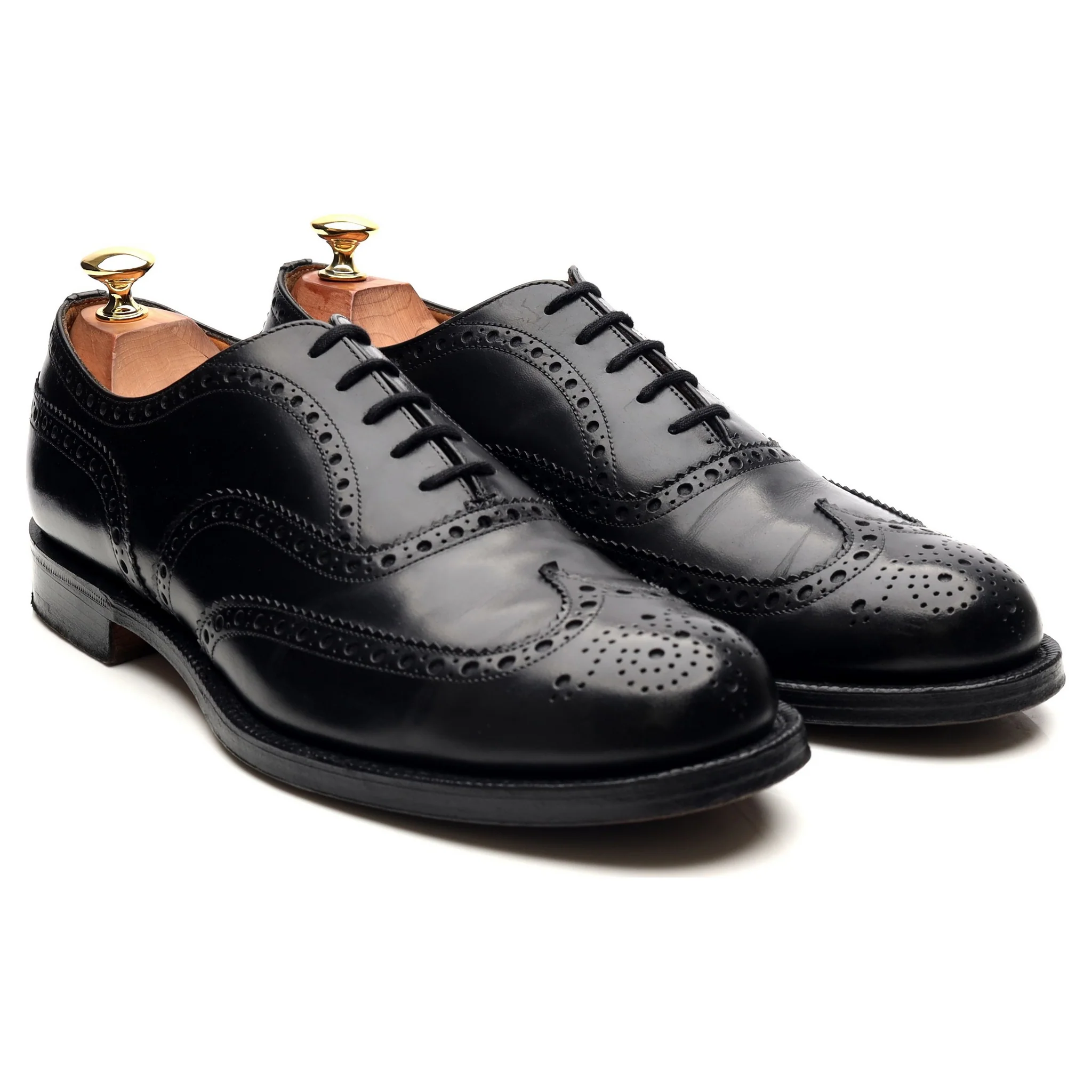'Attleborough' Black Leather Oxford Brogues UK 9 F - Image 7