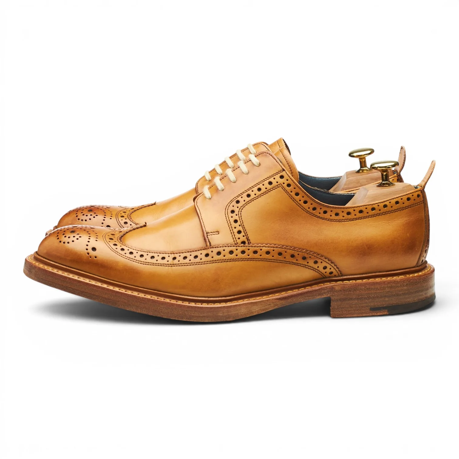 'Bailey' Tan Brown Leather Derby Brogues UK 9 F - Image 3