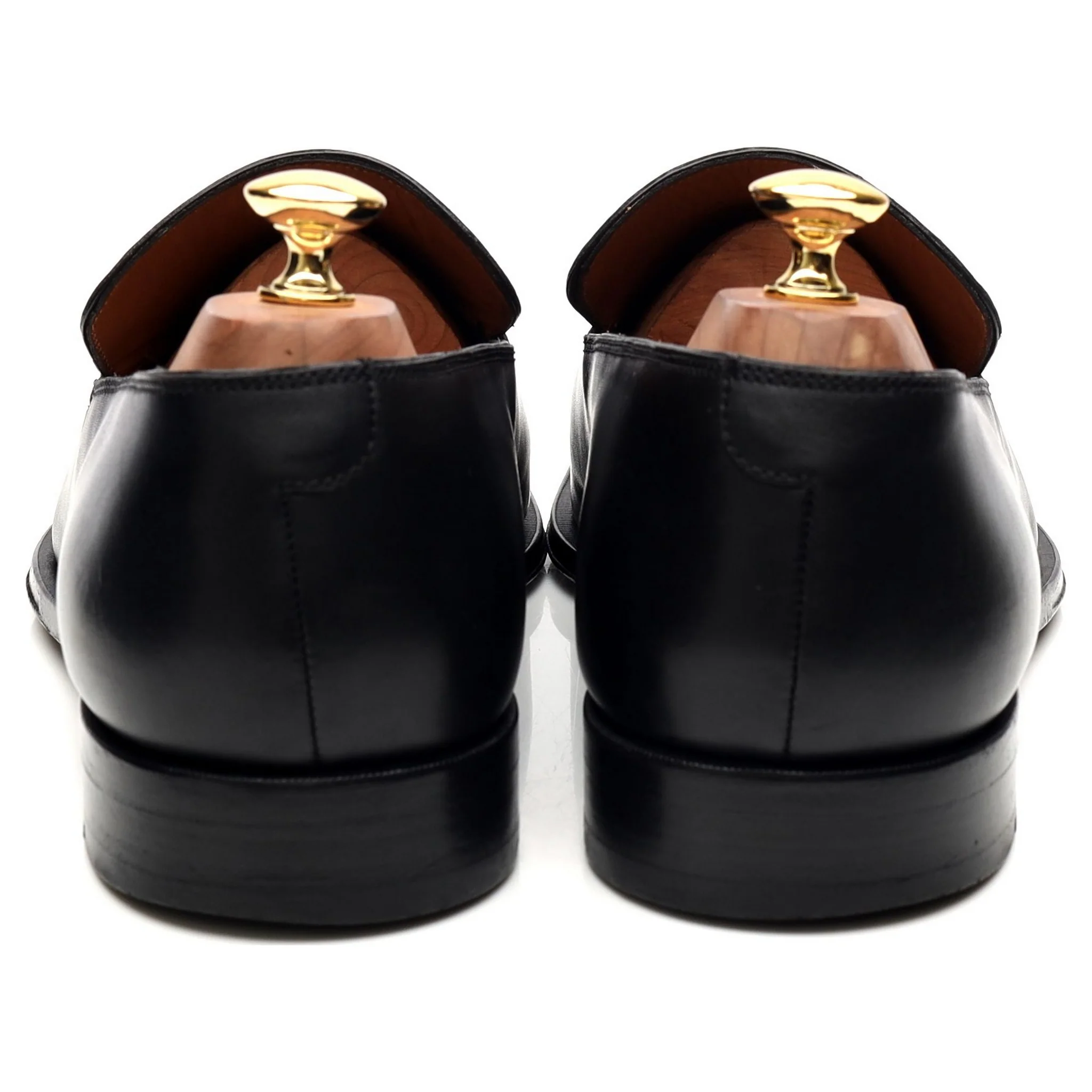Black Leather Loafers UK 8 EEE - Image 4
