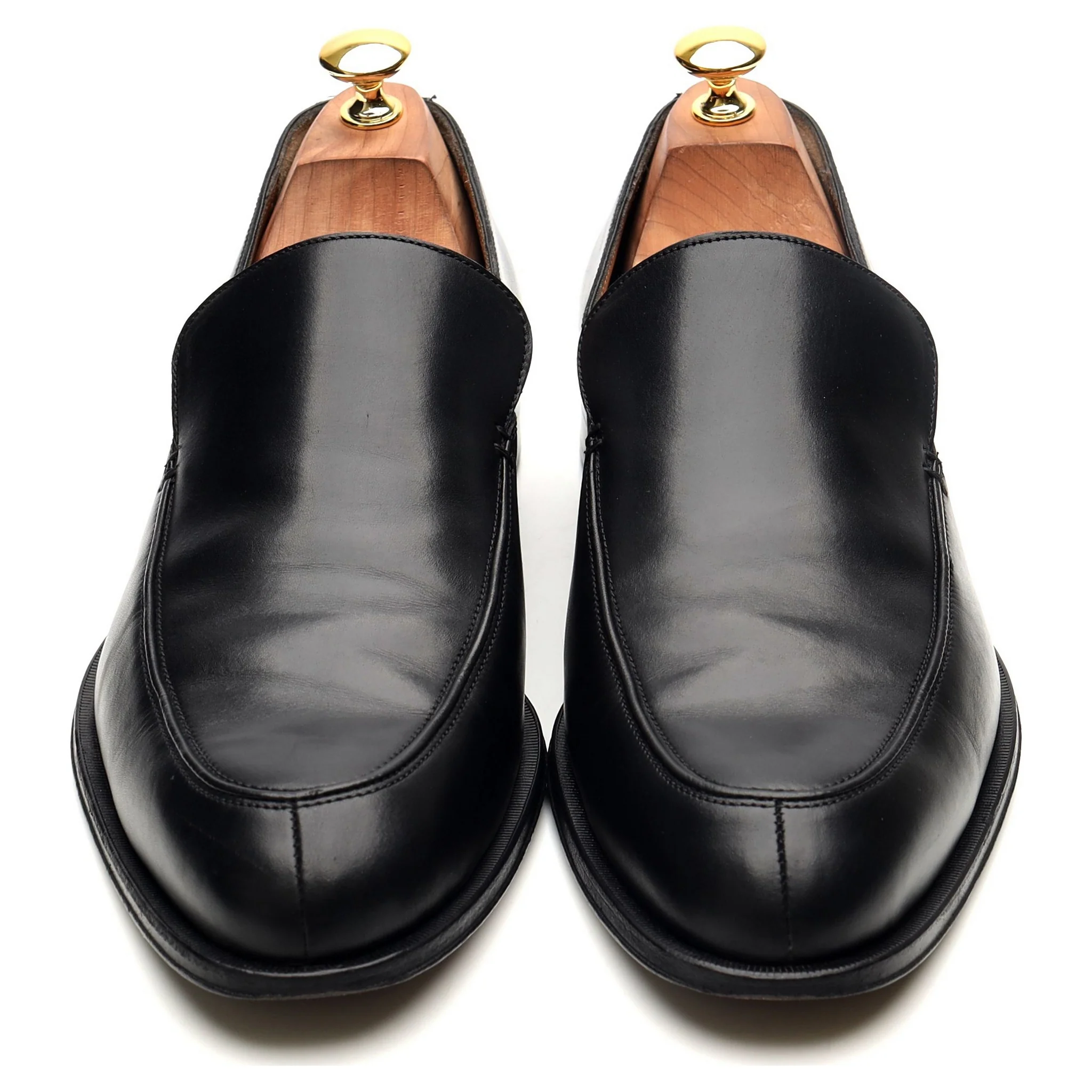 Black Leather Loafers UK 8 EEE - Image 9