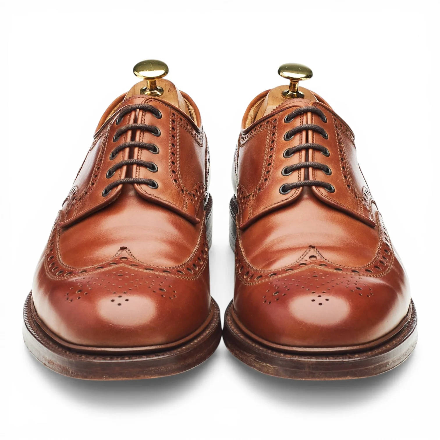 'Bangor' Tan Brown Leather Derby Brogues UK 8.5 E - Image 2
