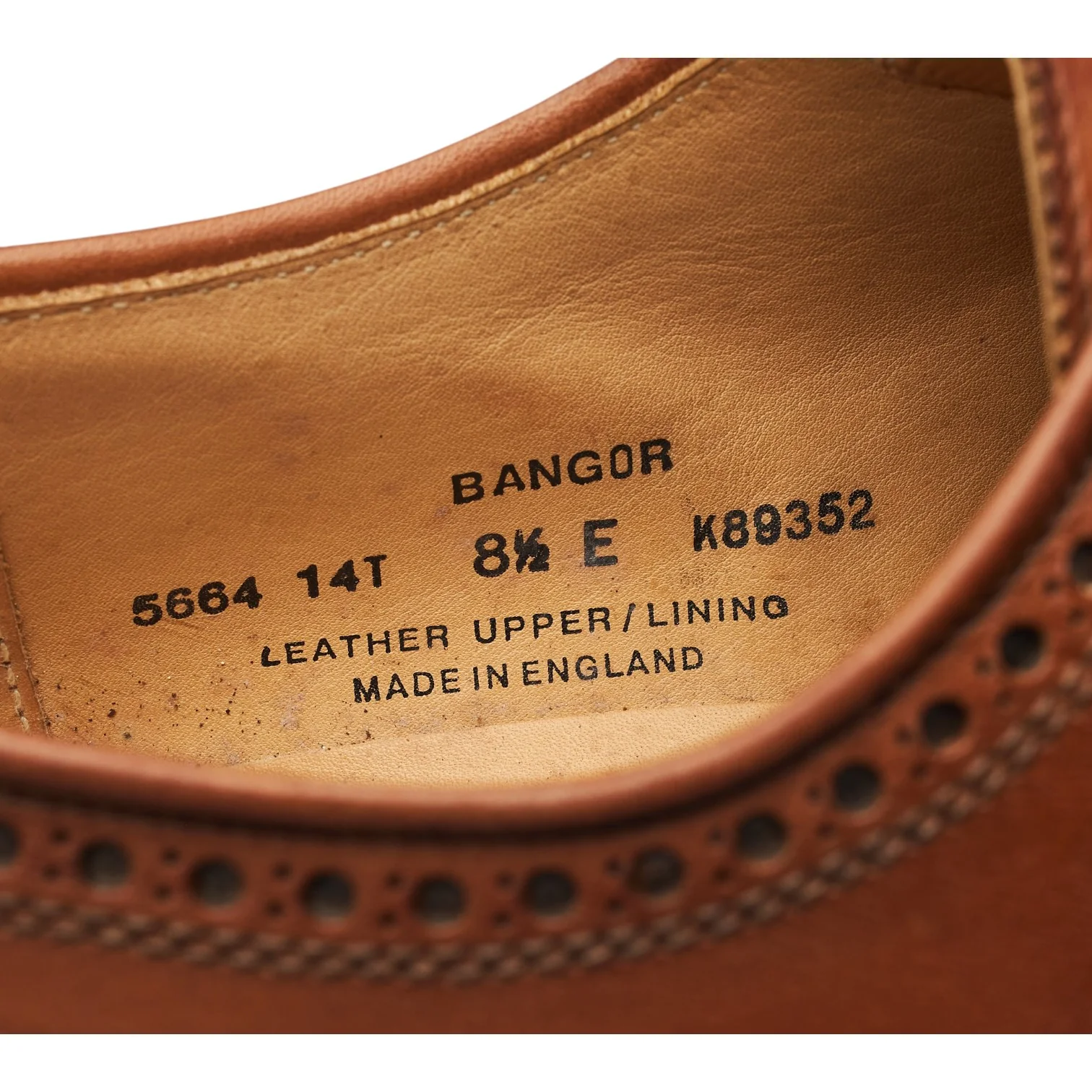 'Bangor' Tan Brown Leather Derby Brogues UK 8.5 E - Image 7