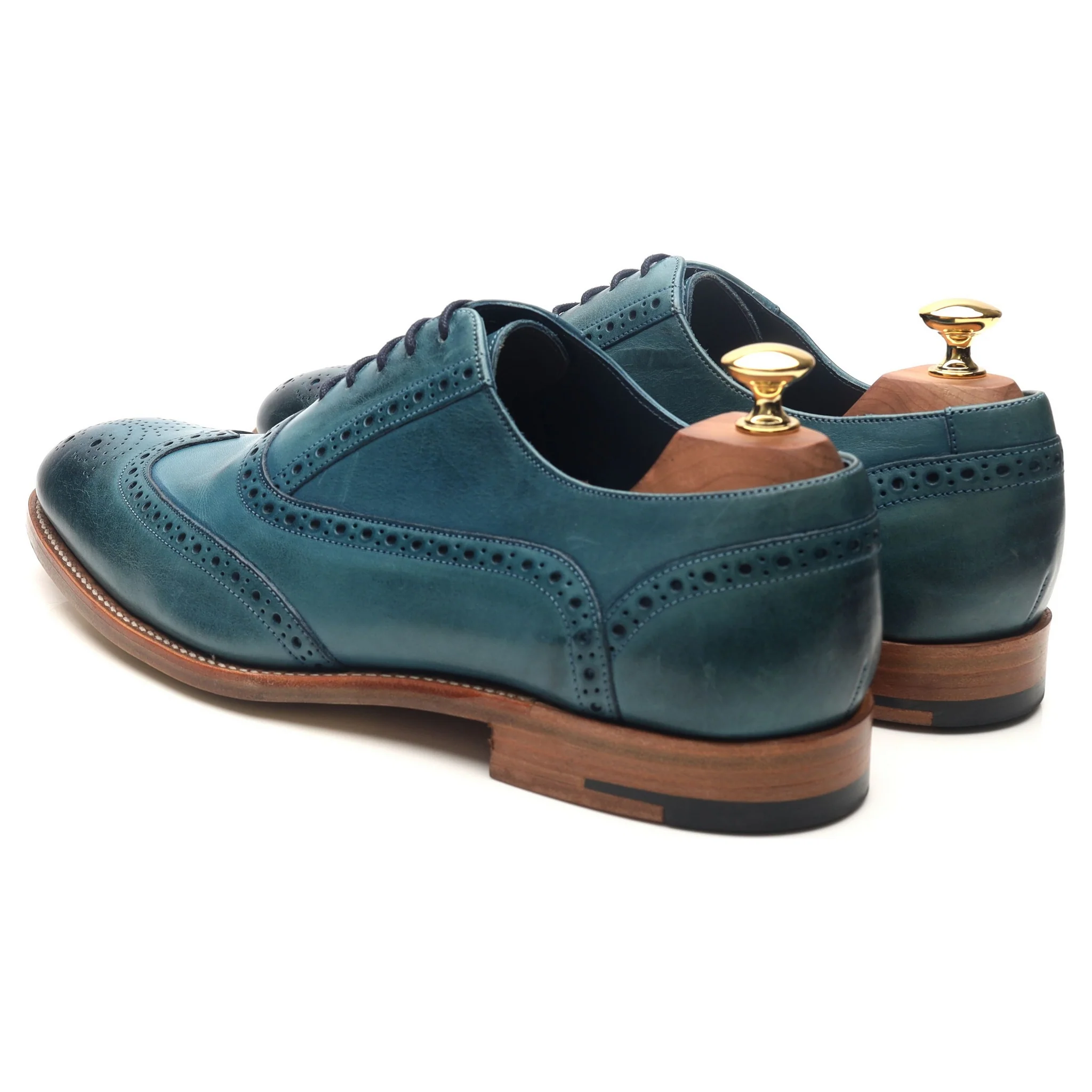 'Valiant' Blue Leather Brogues UK 9 F - Image 3