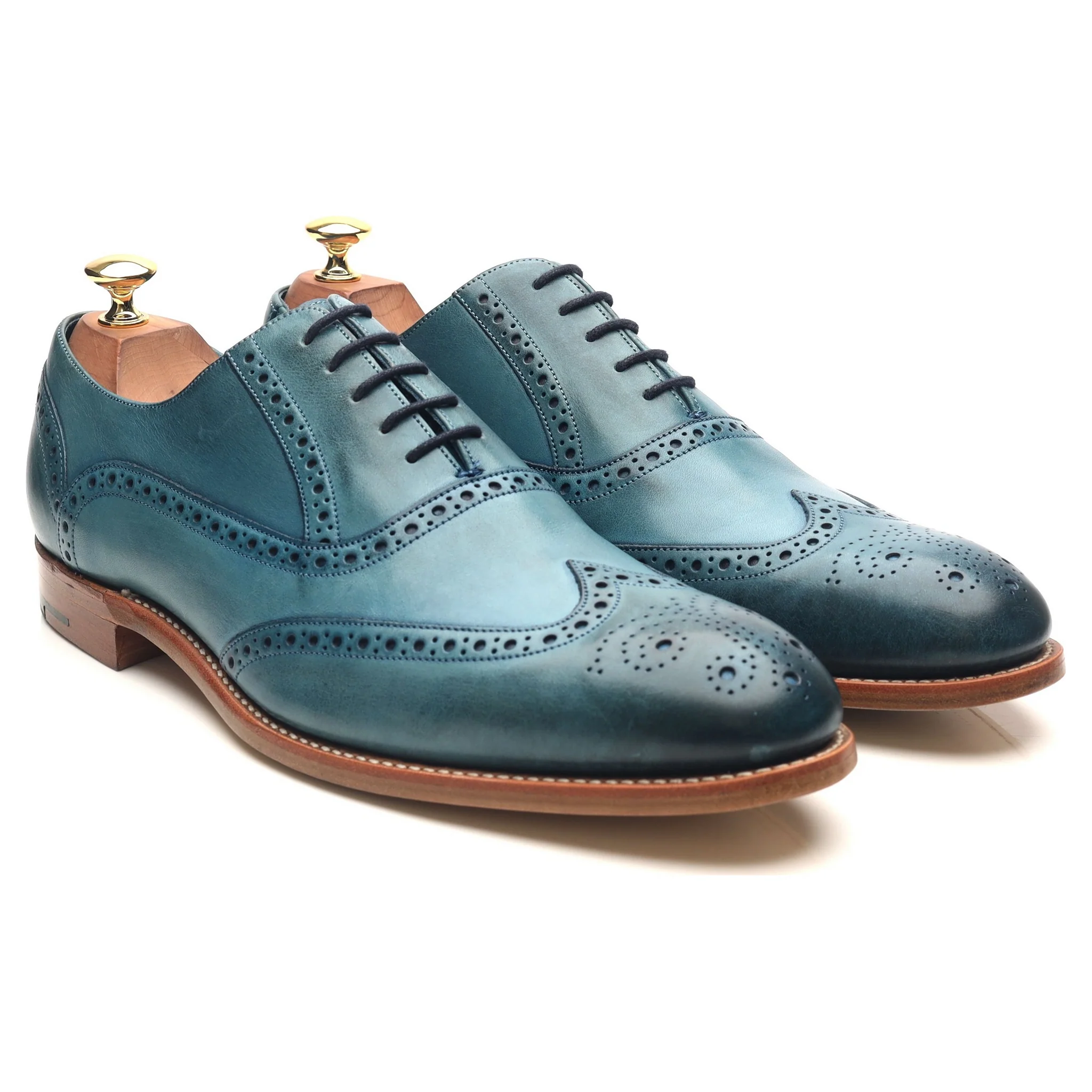 'Valiant' Blue Leather Brogues UK 9 F - Image 7