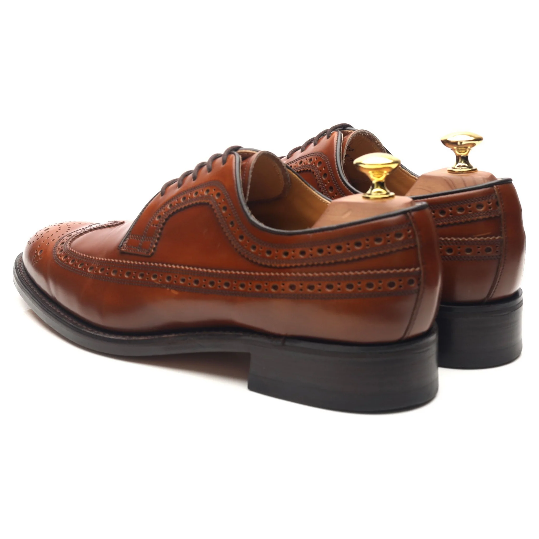 Tan Brown Leather Derby Brogues UK 8 F - Image 3