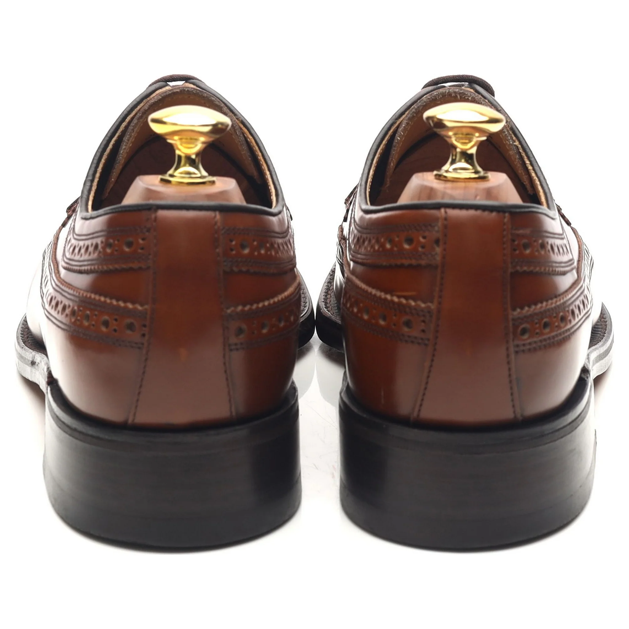 Tan Brown Leather Derby Brogues UK 8 F - Image 4