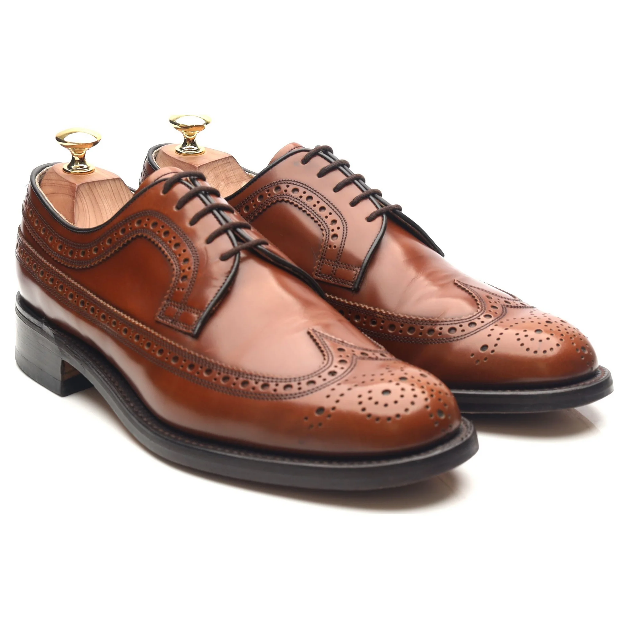 Tan Brown Leather Derby Brogues UK 8 F - Image 7