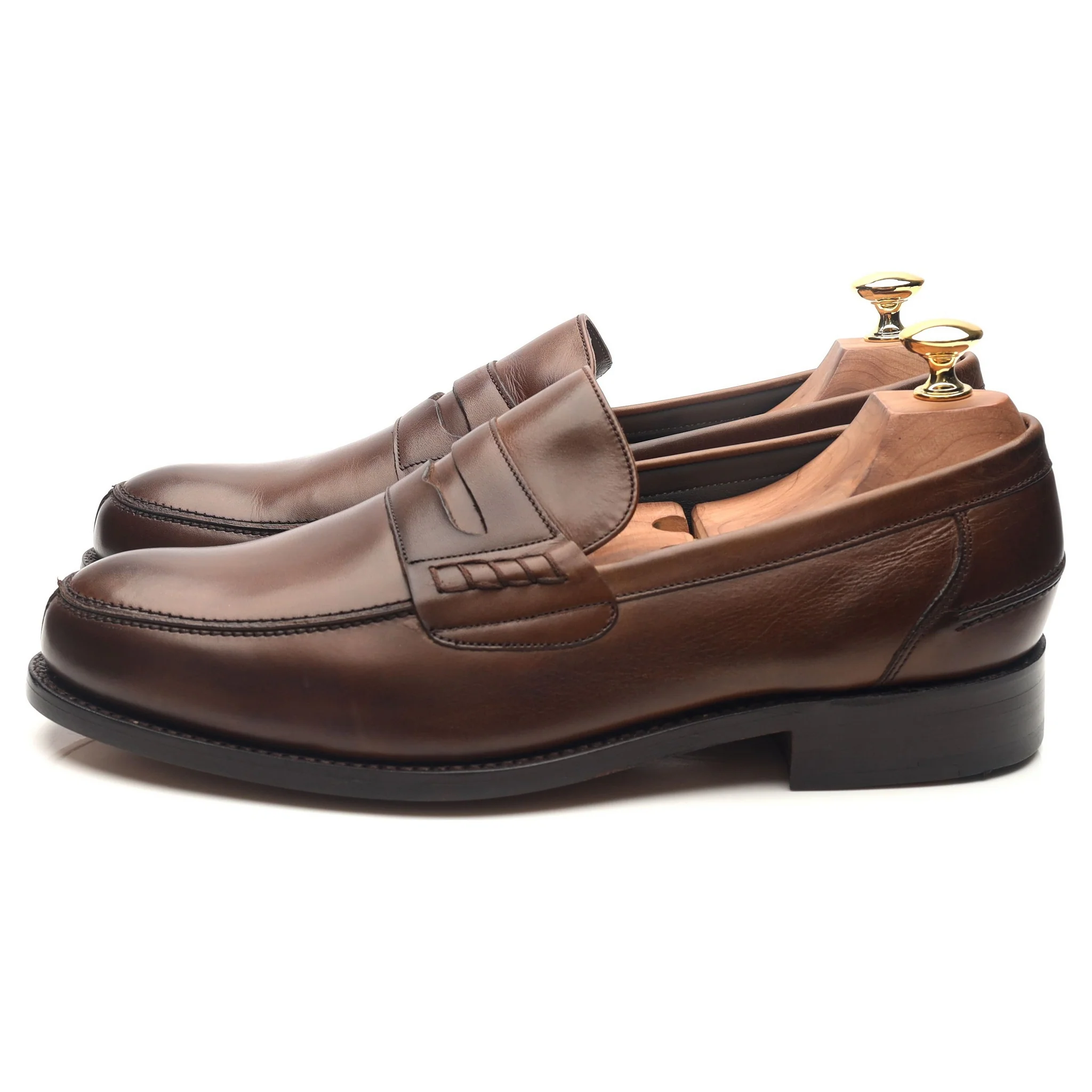 Dark Brown Leather Loafers UK 9 G - Image 2