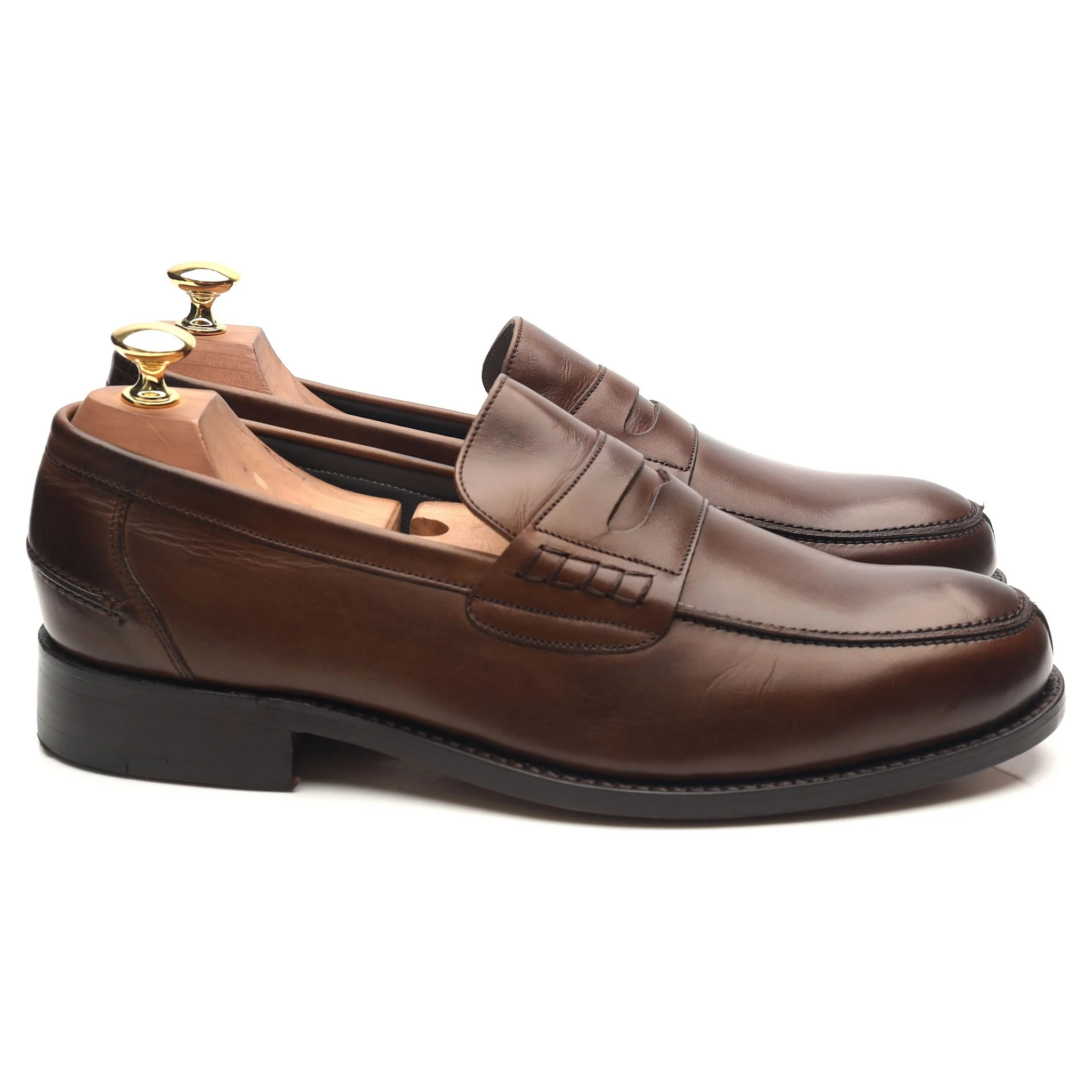 Dark Brown Leather Loafers UK 9 G - Image 6