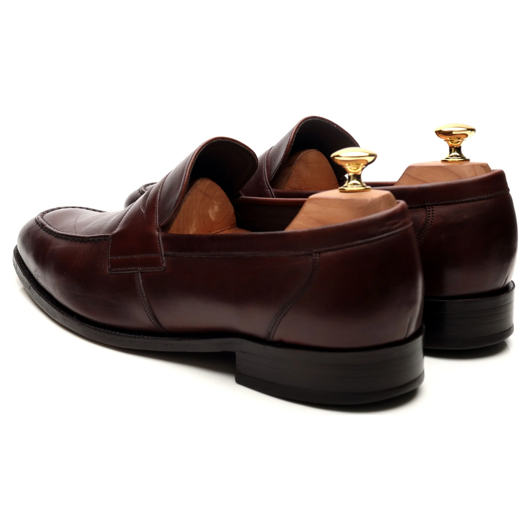 Burgundy Leather Loafers UK 10 F - Image 3