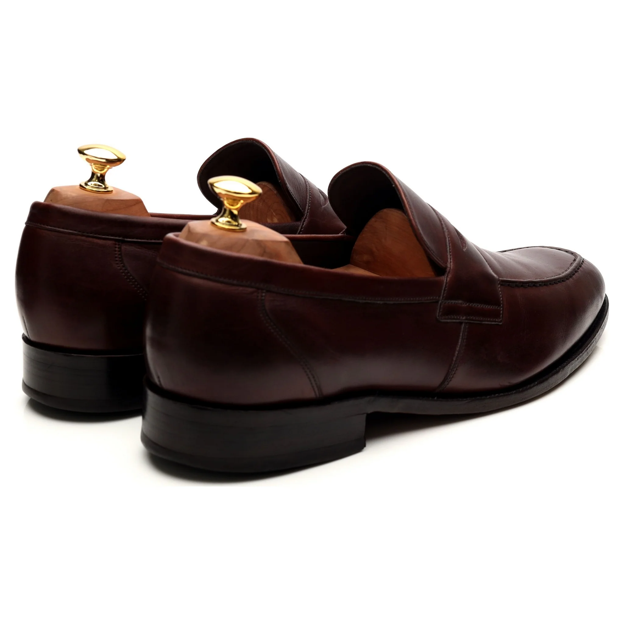 Burgundy Leather Loafers UK 10 F - Image 5