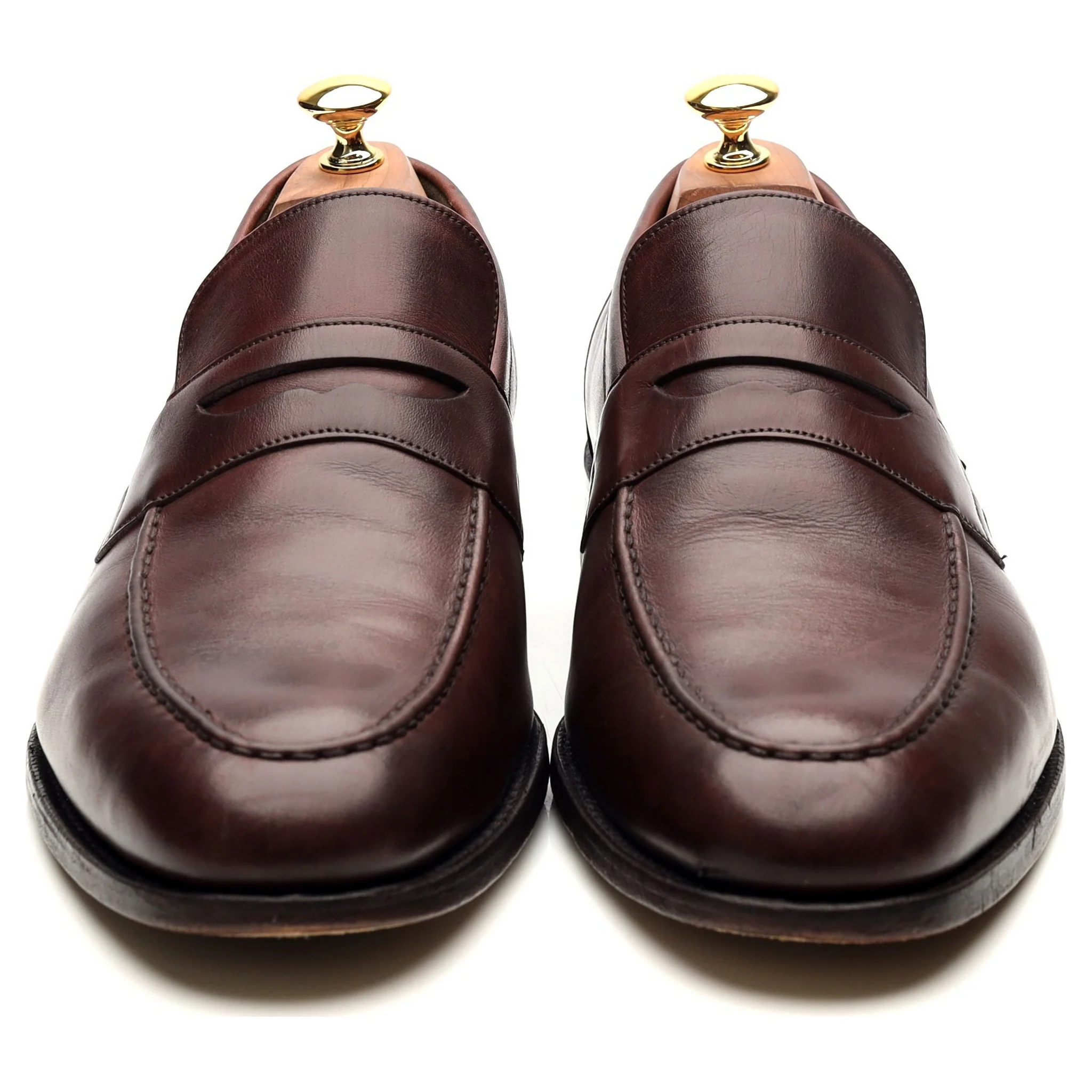 Burgundy Leather Loafers UK 10 F - Image 8