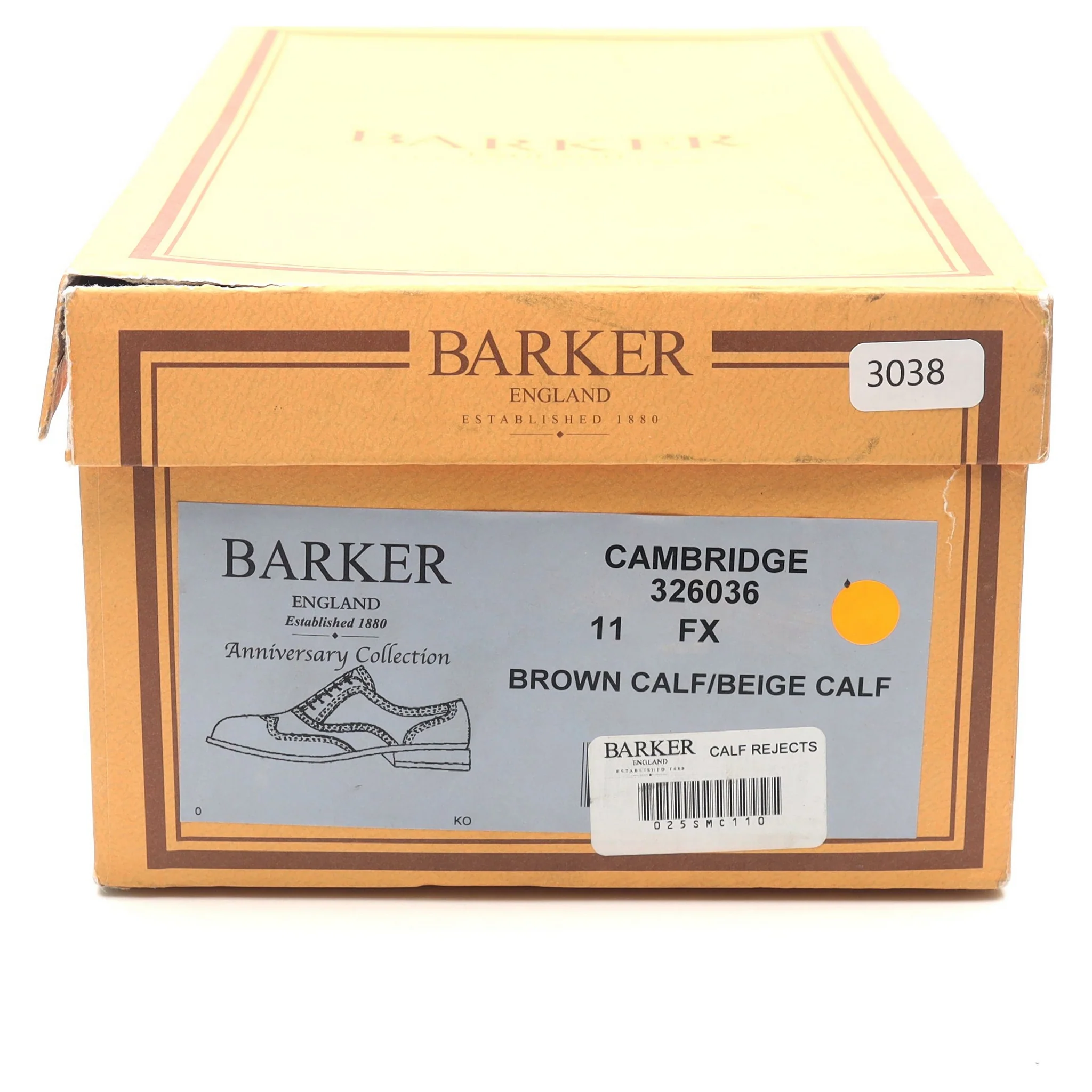 'Cambridge' Brown Beige Two Tone Leather Brogues UK 11 FX - Image 14