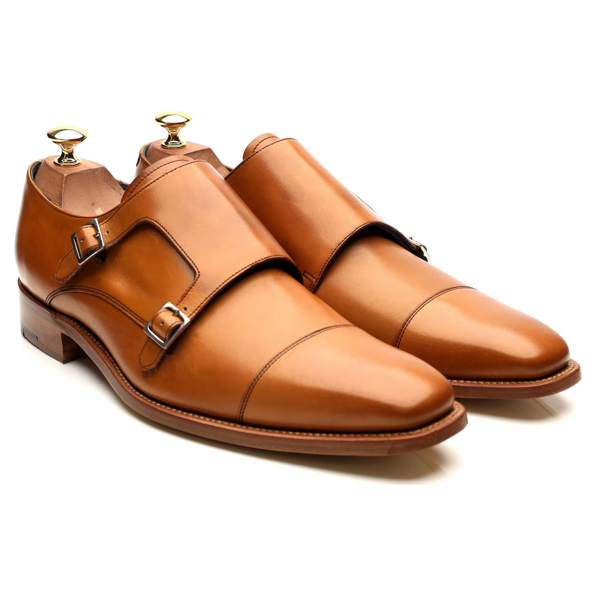'Hillman' Tan Brown Leather Double Monk Strap UK 9 F - Image 7