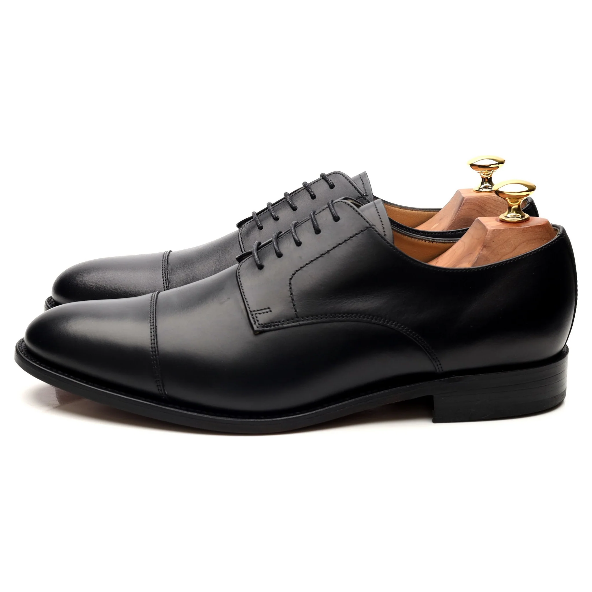 'Epping' Black Leather Cap Toe Derby UK 9 G - Image 2