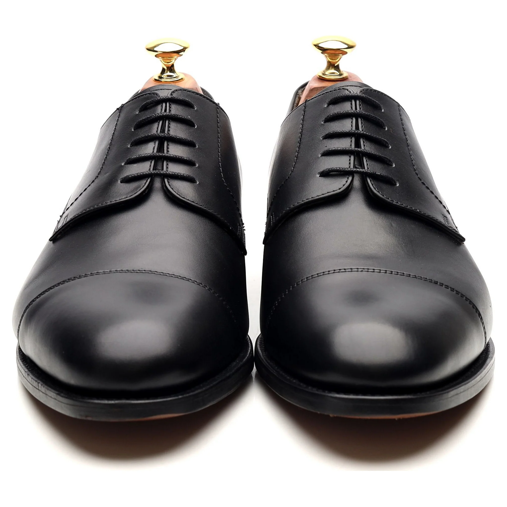 'Epping' Black Leather Cap Toe Derby UK 9 G - Image 8