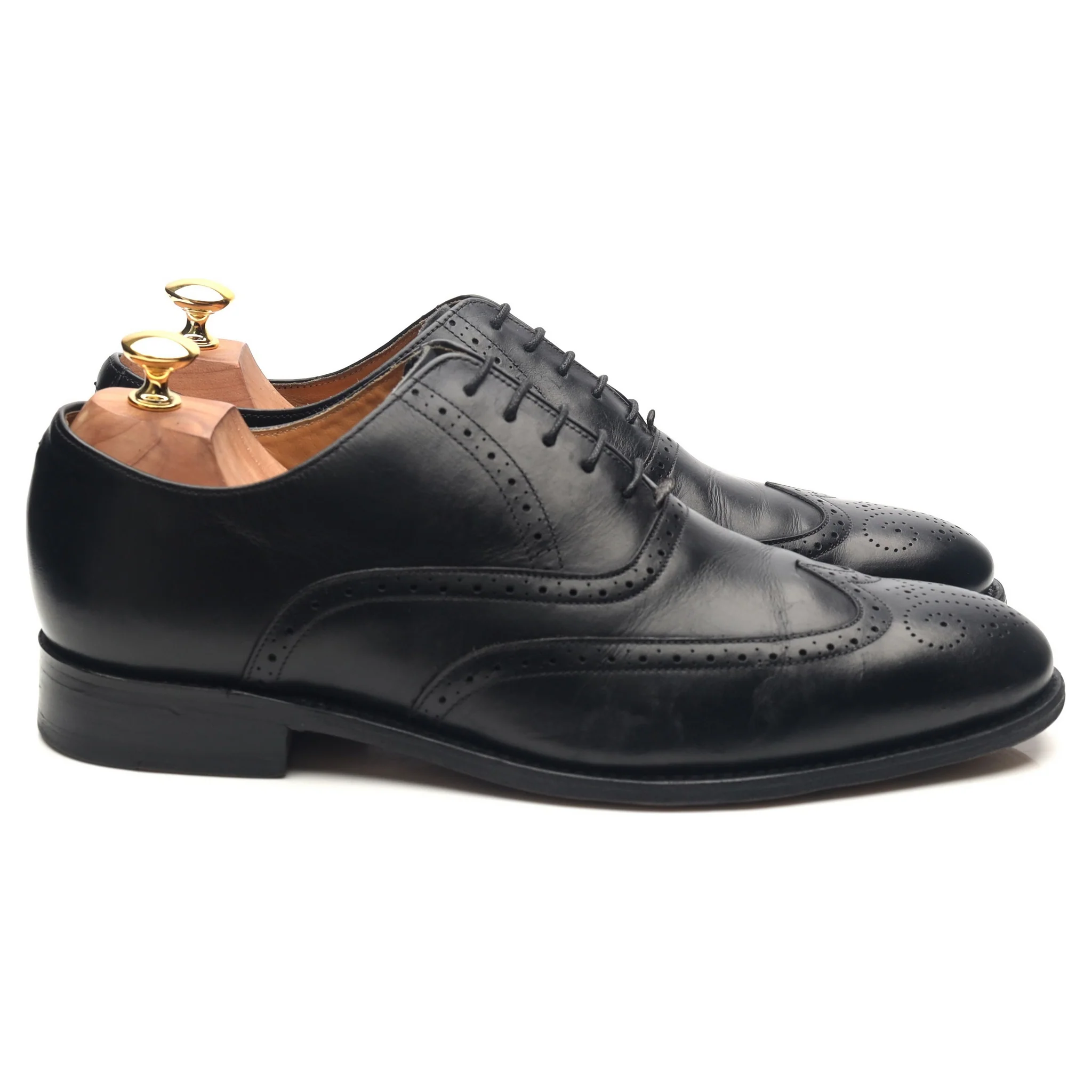 Black Leather Brogues UK 10 G - Image 6