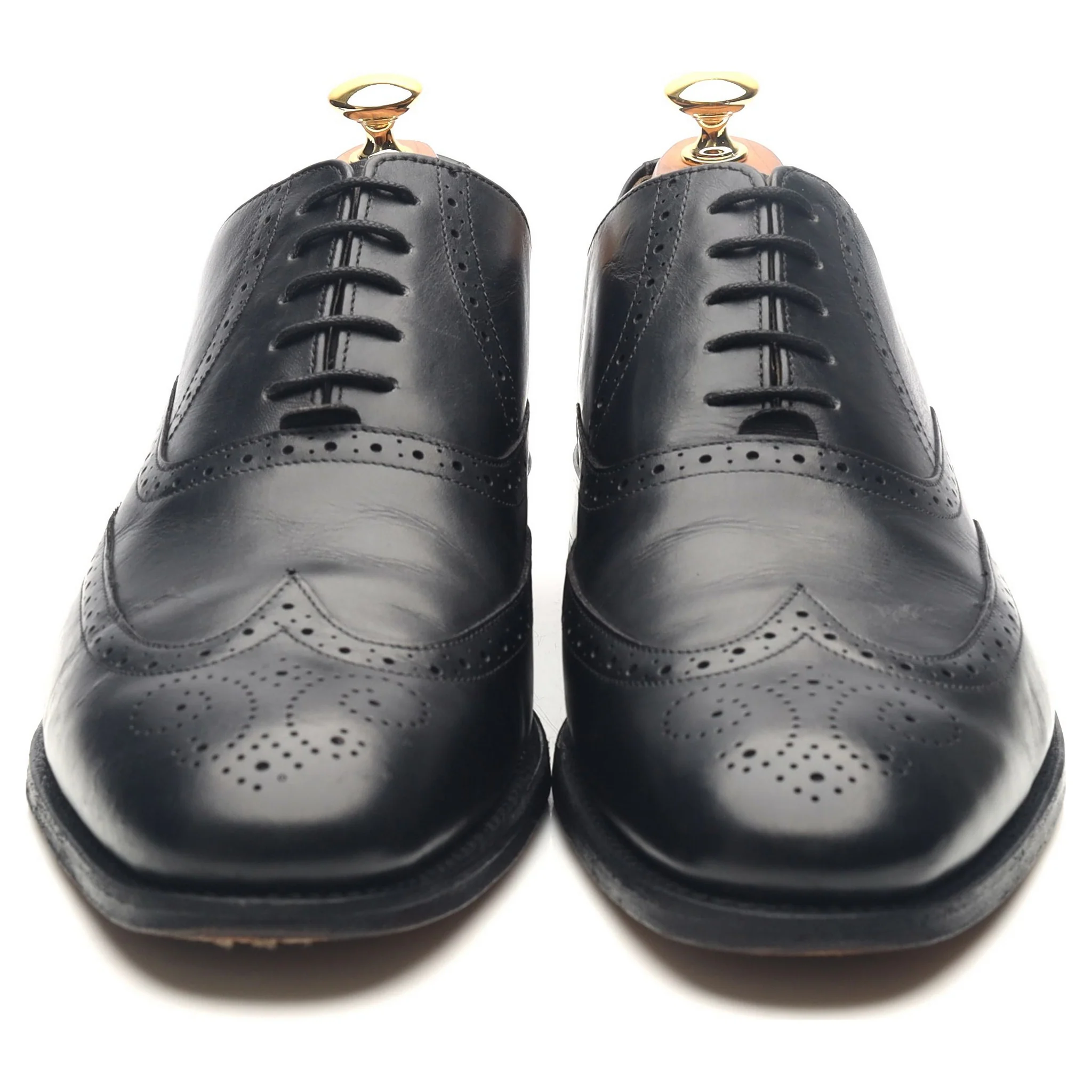 Black Leather Brogues UK 10 G - Image 8